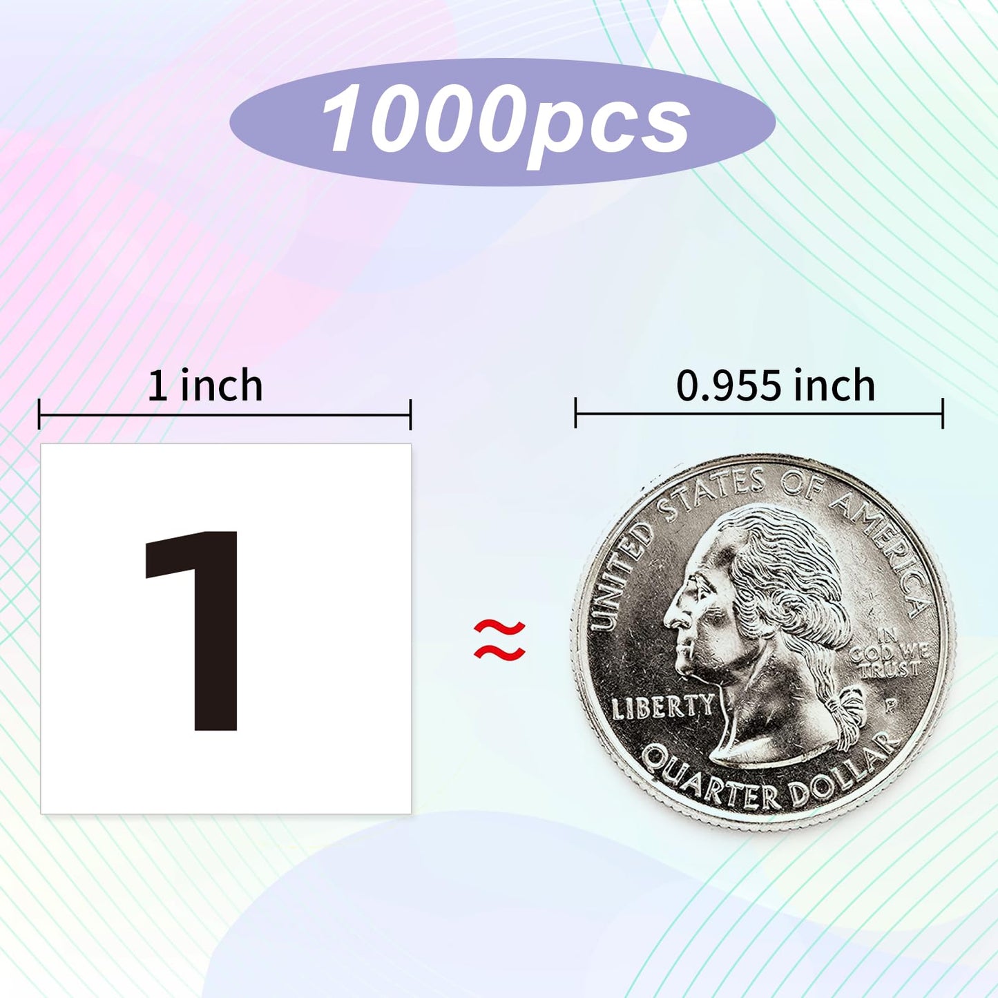 White Number Stickers 1-100, 1 inch Consecutive Number Stickers, Square Small Self-Adhesive for Office, Classroom, Indoor, Boxes, Storage White