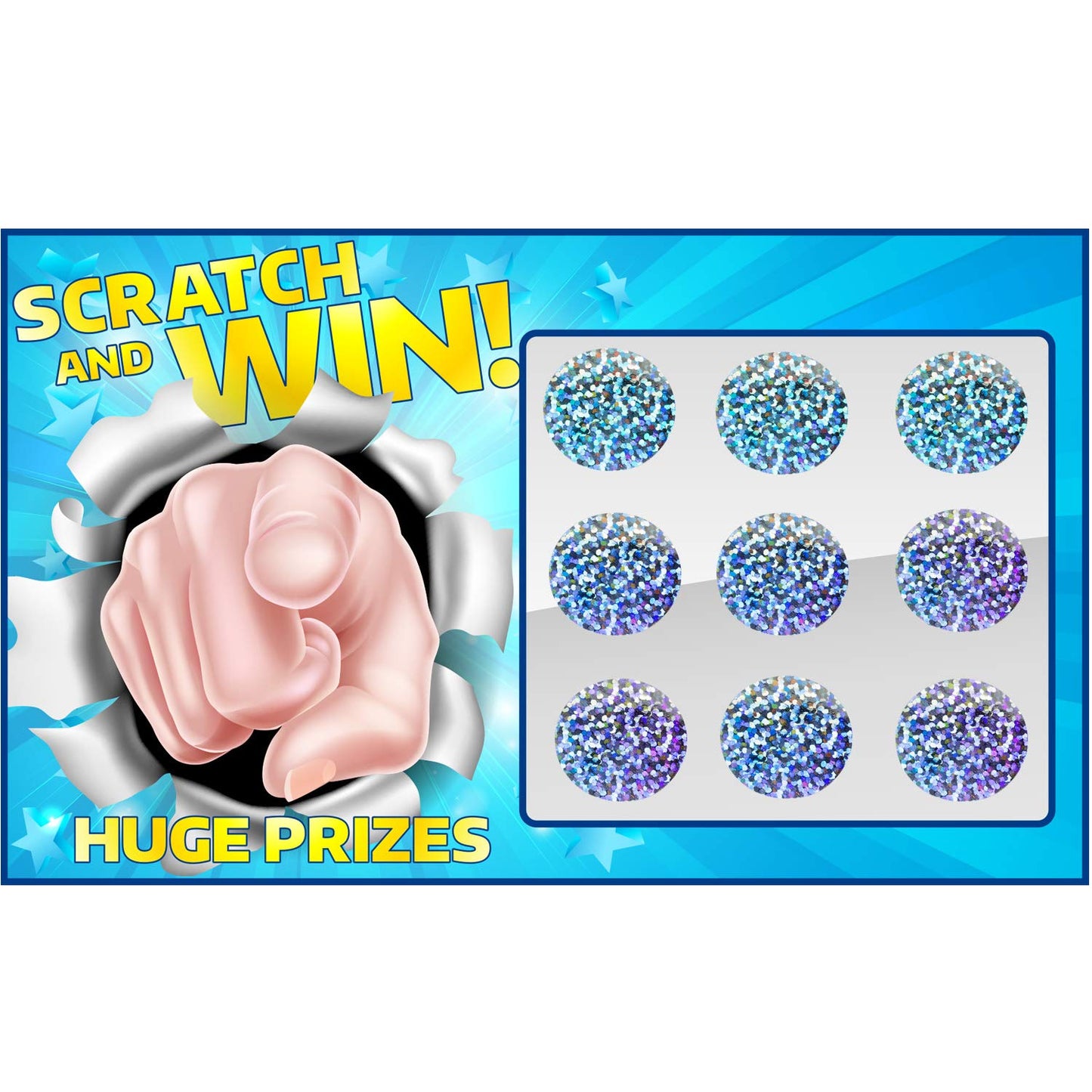 Leinuosen 1000 Pieces Scratch Offs Sticker DIY Holographic Circle Stickers Round Silver Hologram Glitter Labels Make Your Own Lottery Ticket Gift for Office Party Games,1 x 1 Inch Circle