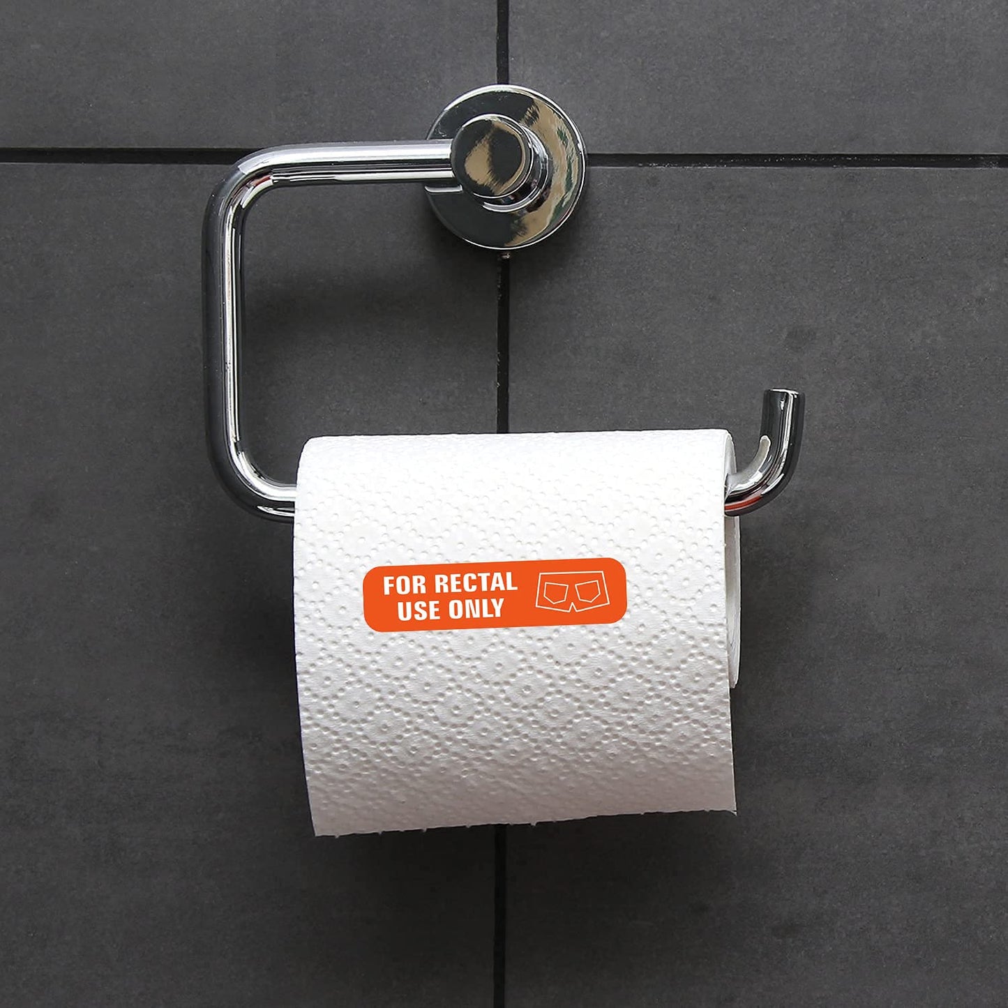 ' for Rectal Use Only' Stickers - 1.5" x .375" Rectal Use Sticker Fluorescent Orange Permanent Adhesive Sticker, 500 Labels Per Roll