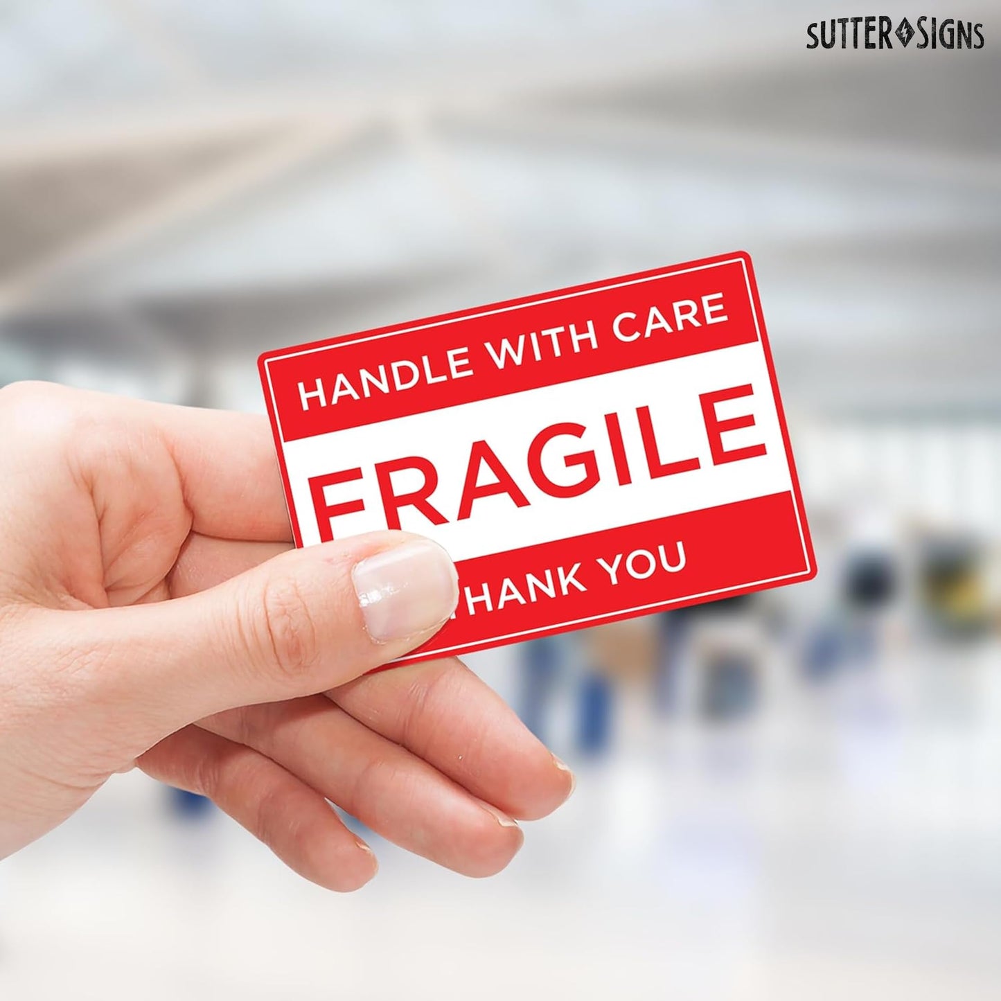 1000 pcs Fragile Handle with Care Stickers for Shipping 2x3 Inch Labels, 500/Roll (Pack of 2)