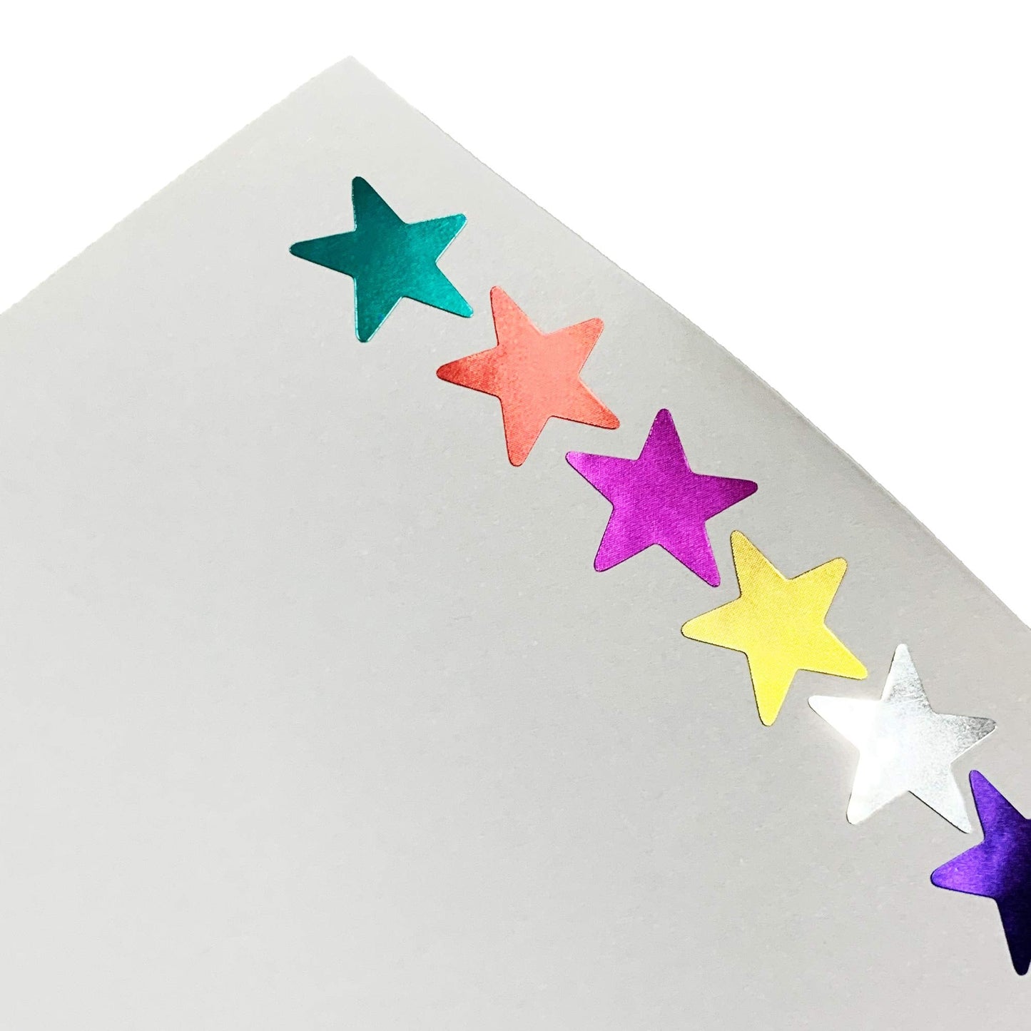 8 Colors, 1000 Pack, Foil Star Metallic Stickers, 0.6" Diameter 8 Colors