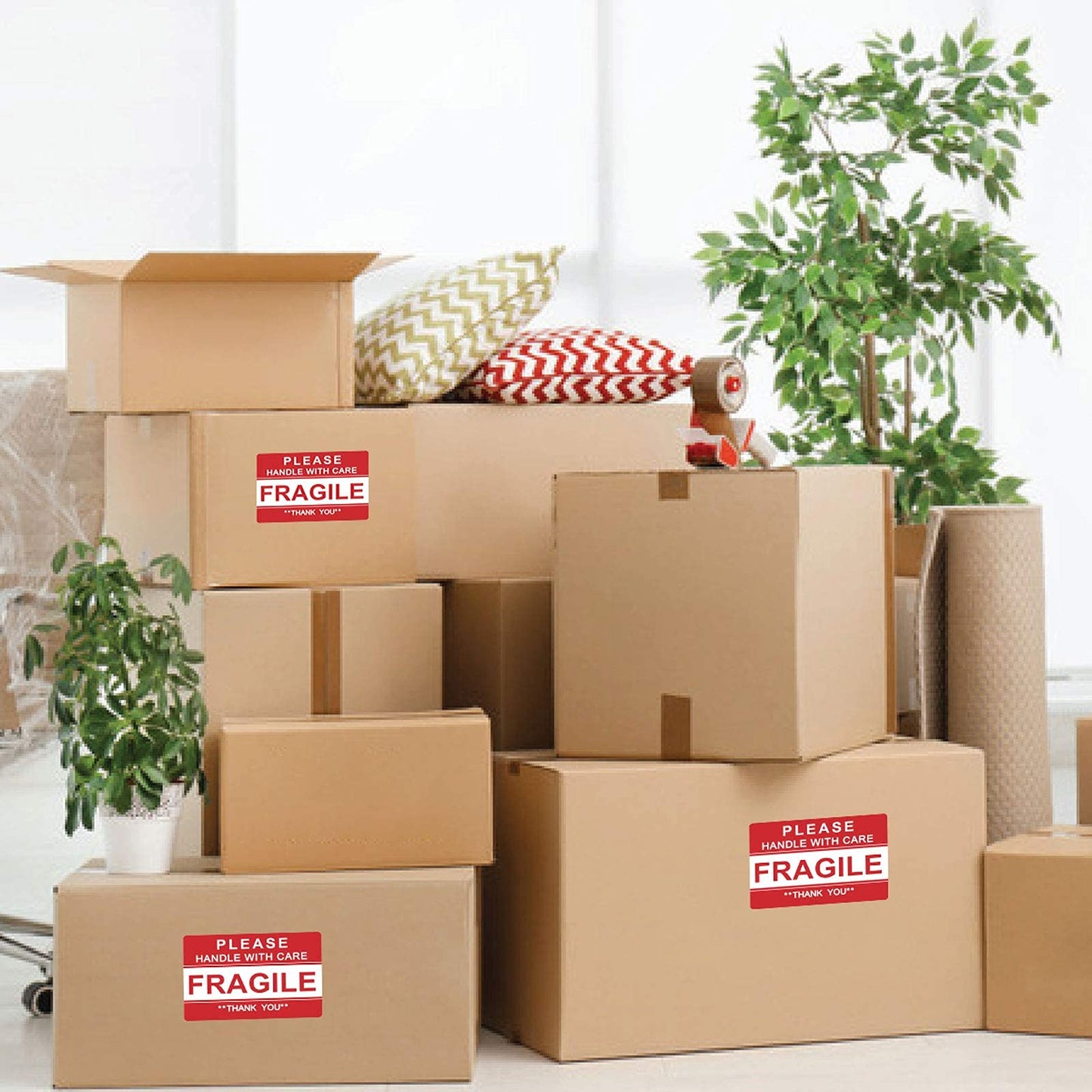 3" x 2" Fragile Stickers for Shipping and Moving Please Handle with Care Fragile Thank You Permanent Adhesive (2 Rolls, 1000 Labels)