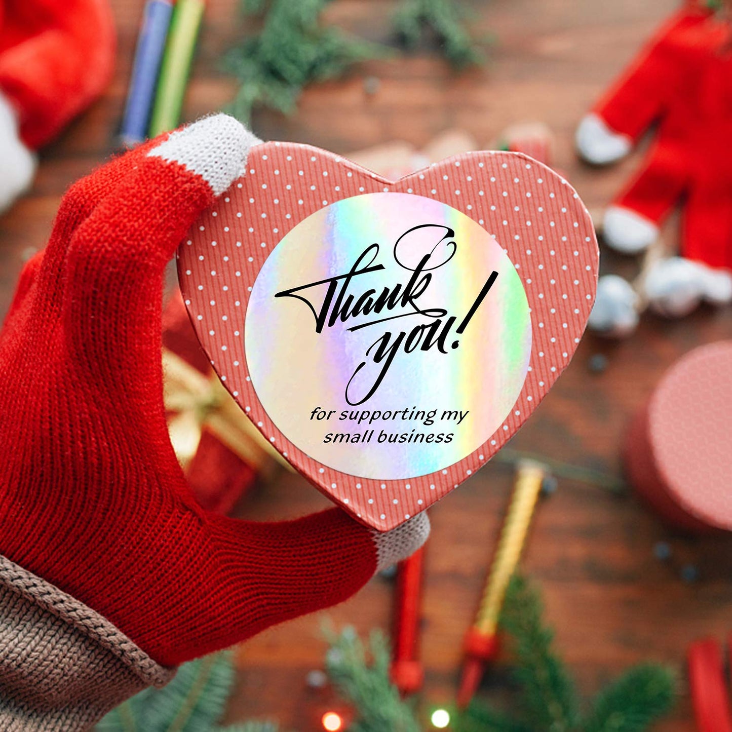 Padike 2" Thank You for Supporting My Small Business Stickers, 4 Designs, Highly Recommended for Small Business Owners and Online Sellers, 500 Labels Per Roll (Glitter Silver & Black, 2inch) Glitter Silver & Black