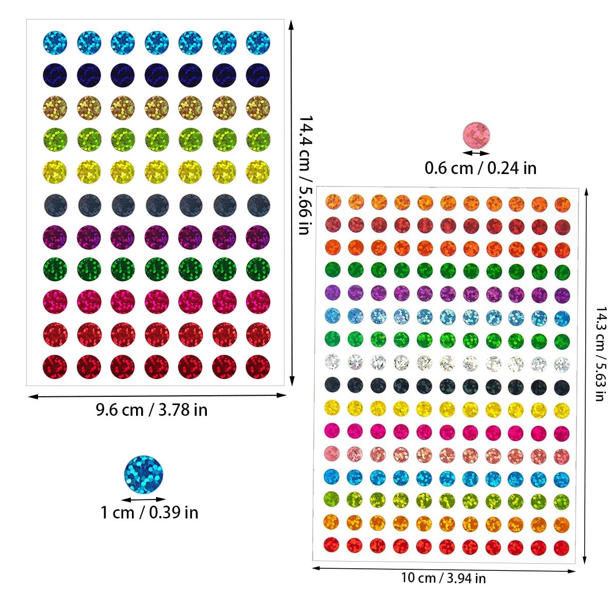 2530 Pcs Color Coding Labels - Sparkle Dot Stickers, Mini Round Dot Labels 2530pcs