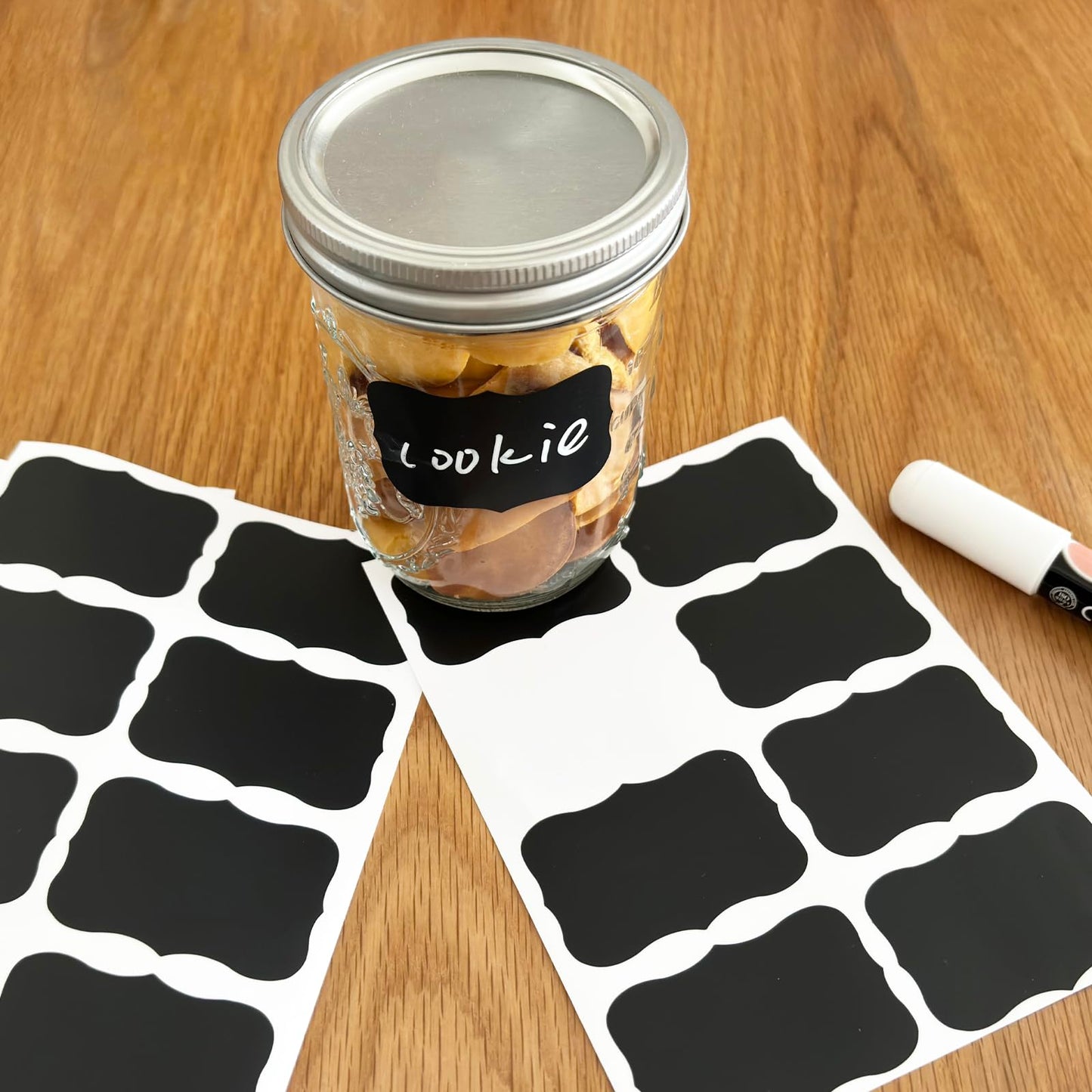 120pcs Chalkboard Labels for Jars, Removable Stickers with Chalk Marker Pen Circular Shape (120 Labels)