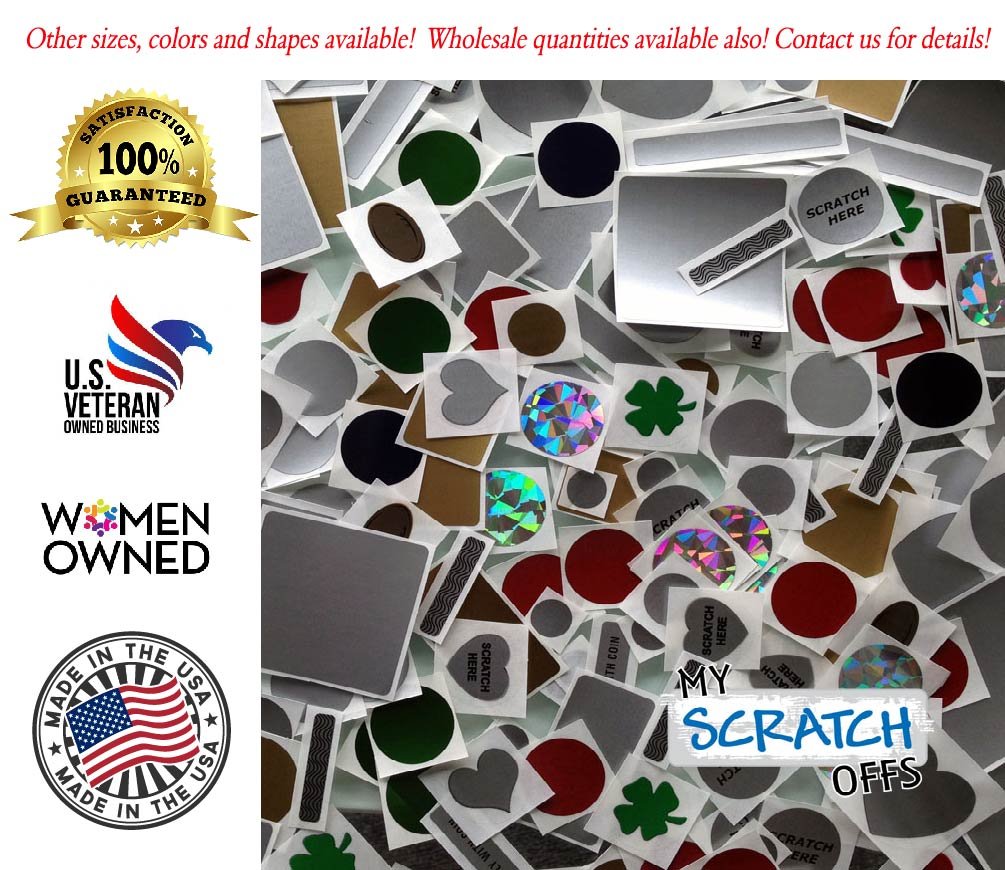Scratch Off Sticker 1.5 inch Silver Round Labels for DIY Make Your Own Lottery Raffle Ticket Games My Scratch Offs (250 Pack) 250 Pack