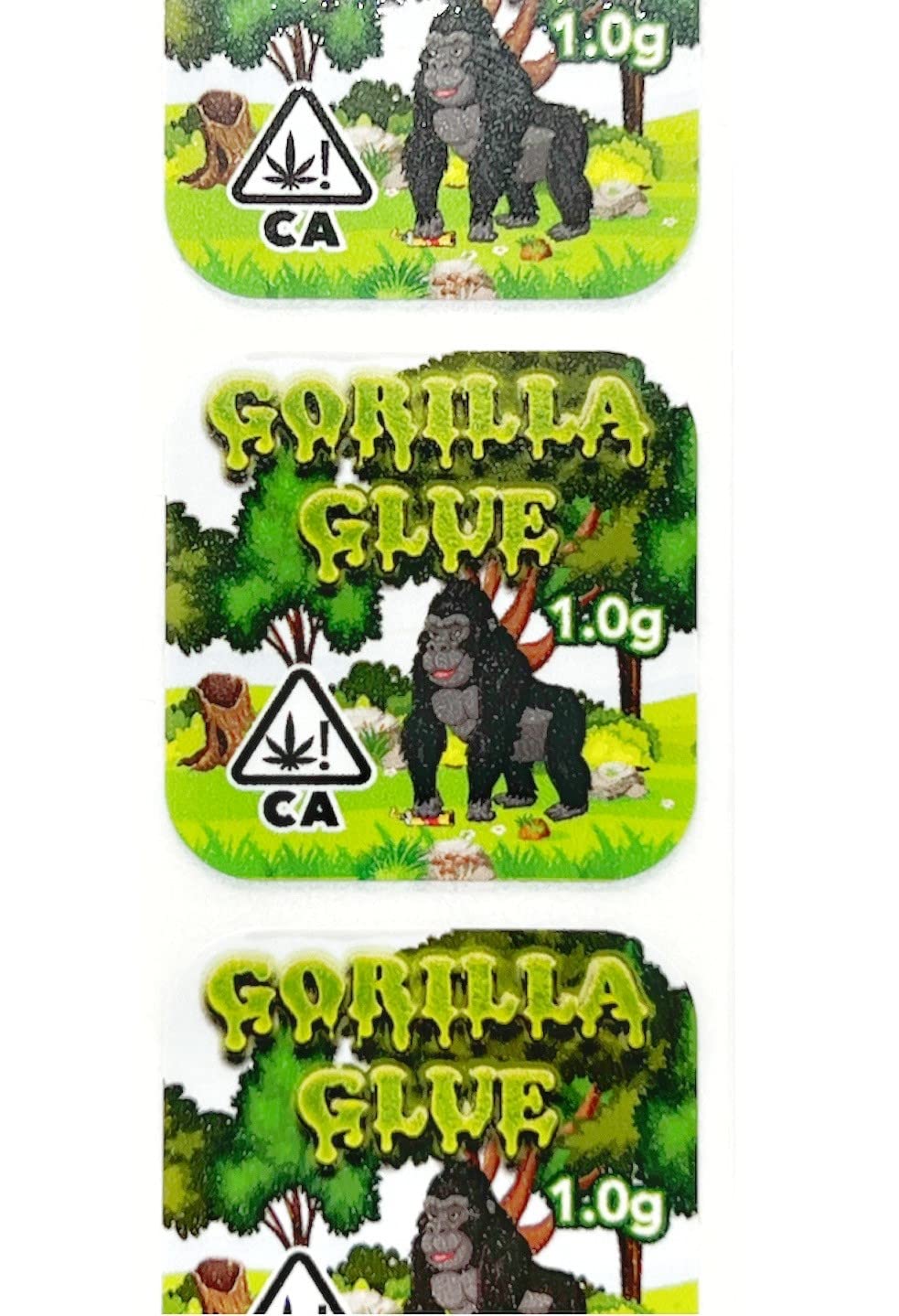 Square Strain Label Stickers for 9ml Jars - 1.375 inch Square Labels (GG) - 64 Count GG
