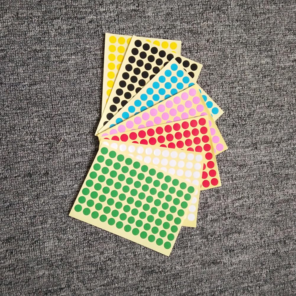 1920 Pcs 10mm Small Round Blank Dot Labels Self Adhesive White Circle Stickers Roller Bottle Top Stickers Bottle Lid Cap Labels for Essential Oil Bottle