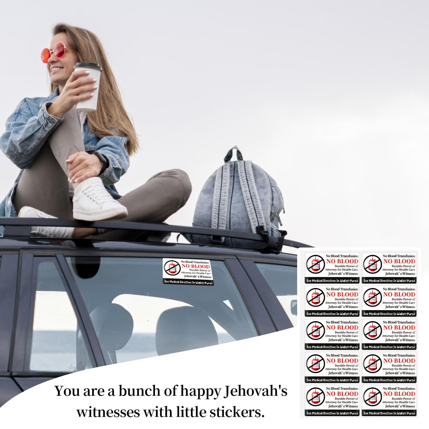 20 Pcs Jehovah's Witness No Blood Stickers - JW Meeting Accessories & Ministry Supplies - Gifts for JW.org Pioneer Convention 20
