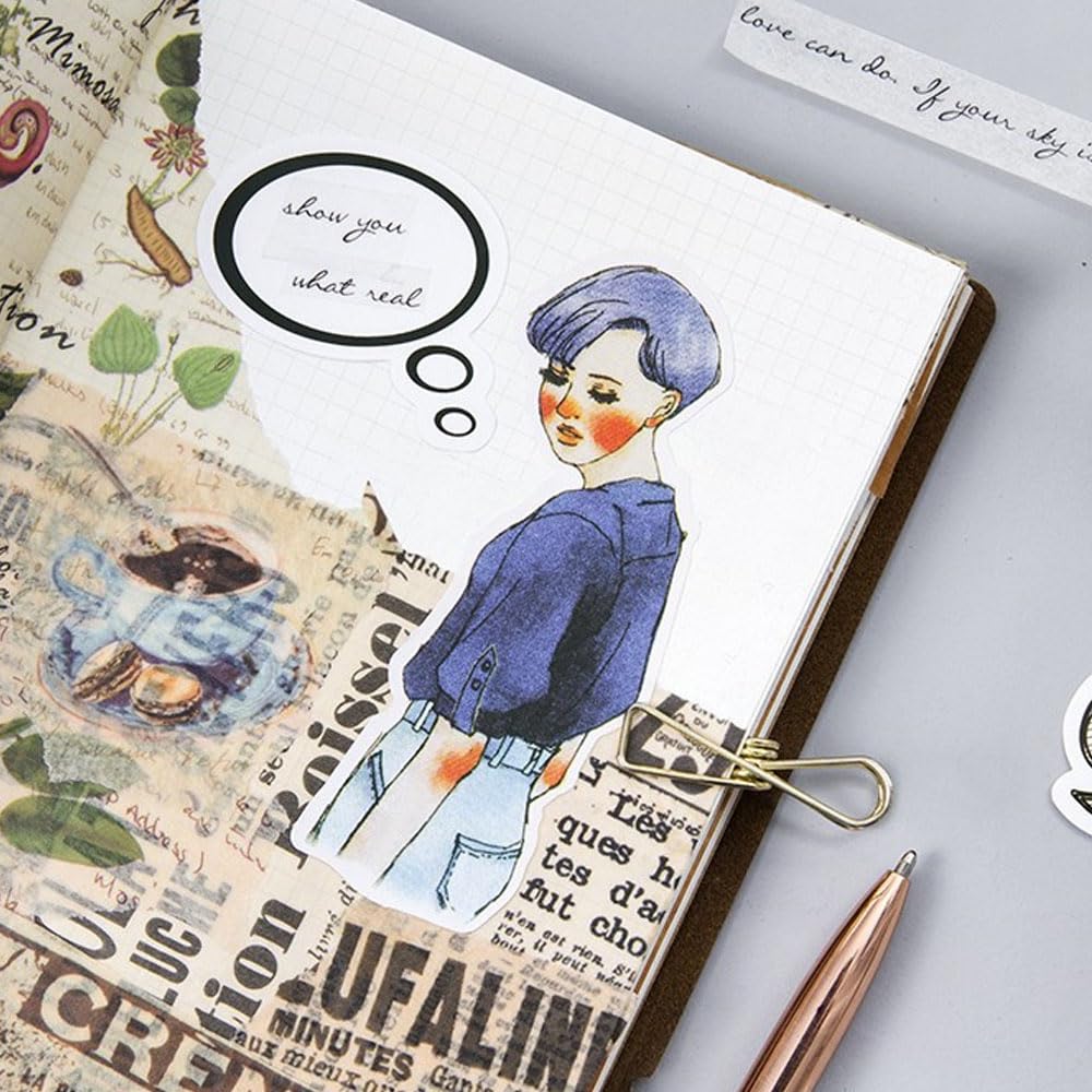 270 PCS Dialog Box Paper Stickers, Thought Bubbles Stickers, Cute Label Stickers, for Scrapbooking Journaling Water Bottle Laptop Diary Planners Collage Envelope Phone Case Art Crafts DIY Decoration