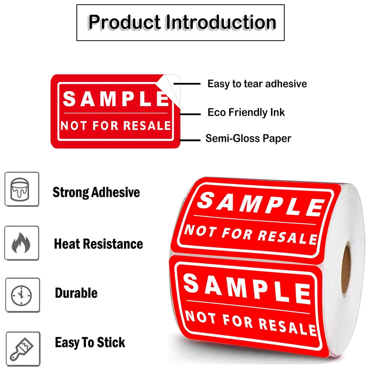 Sample, Not for Resale Labels Not for Resale Stickers 500 Pcs Inventory Labels for Inventory,Retail Store,Sample,Showcase Products 1 x 2 Inch