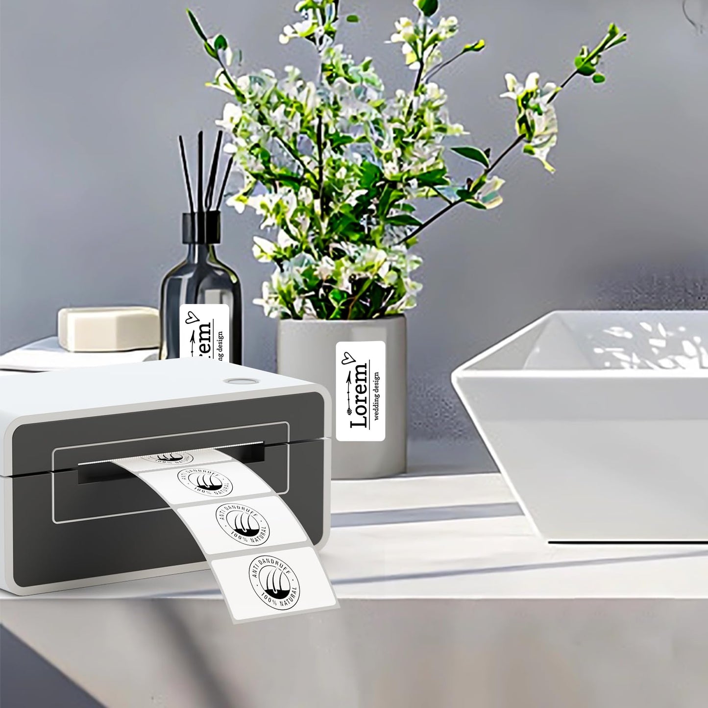 Direct Thermal Label 2x1, Thermal Labels for Barcodes, Return Address, File Folders - Barcode Stickers Compatible with Rollo, Munbyn, Zebra, Godex - 1Roll, 1000 Lable, White Sticker Labels 2x1-white