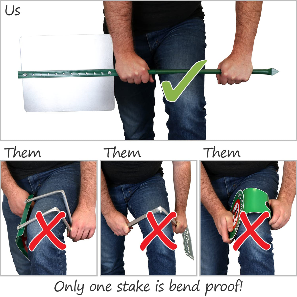 SmartSign 12 x 10 inch “Please Stay Off Of The Grass” LawnBoss Yard Sign with 3 foot Stake, 40 mil Laminated Rustproof Aluminum, White and Green, Set of 1