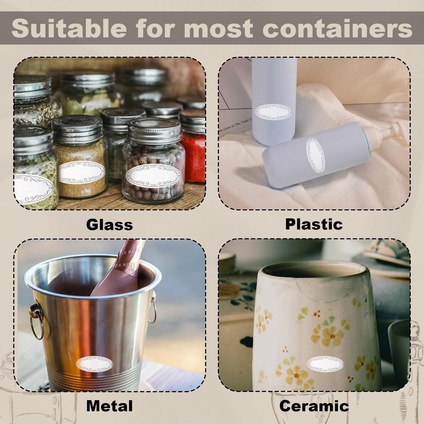 600 Pcs Canning Labels for Mason Jars, Labels for Canning Jars Food Stickers for Containers Jar Labels Roll for Mason Jars Food Containers Bottle Gift Box 600