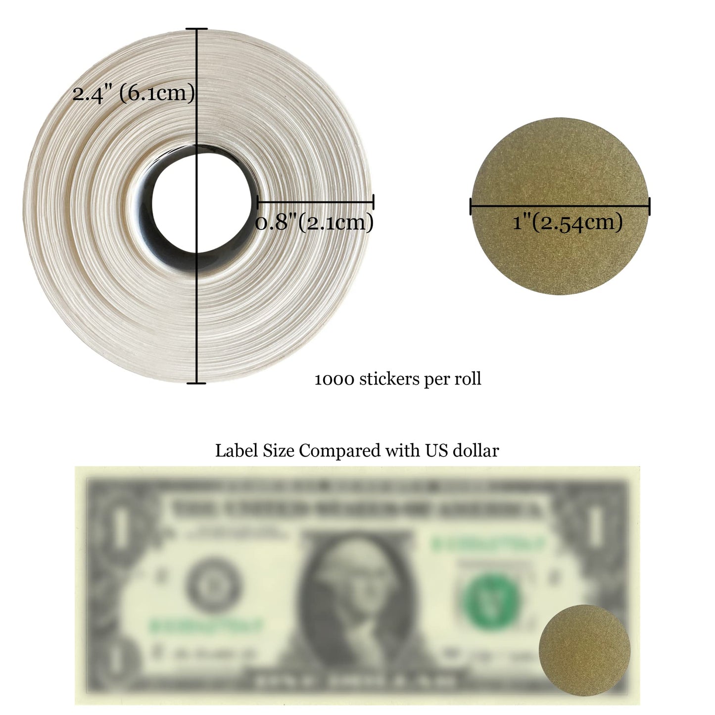 Mr- Label – 1000 Pieces 1 inch Round Scratch Off Stickers – DIY Stickers for Gender Reveal | Reward Programs | Scratch Tickets (Gold) Gold