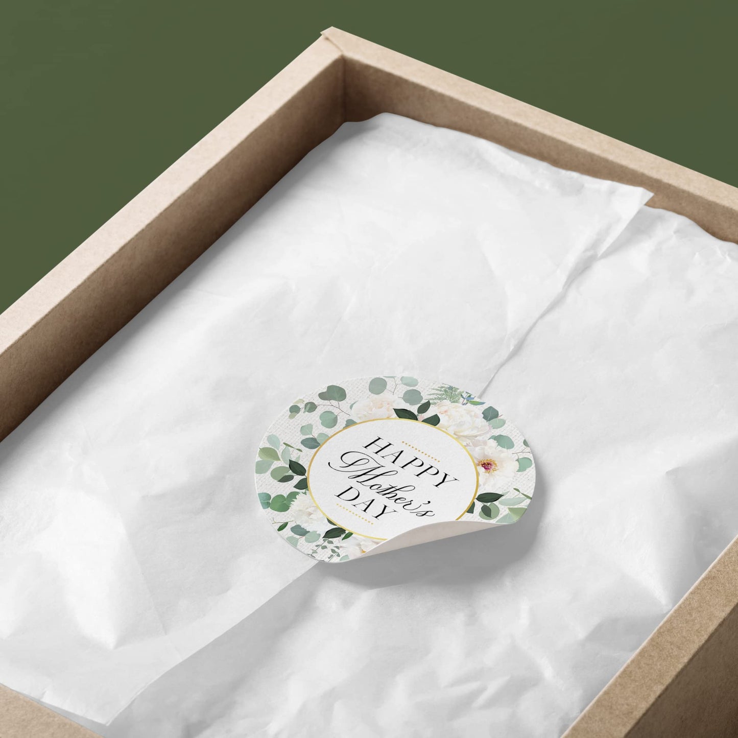 Mobiusea Creation Mothers Day Stickers | 90-Pack Stickers for Mom's Gifts and Mom's Card | 1.4 inch | Gold Foil | Happy Mother's Day Sticker | Greenery Floral Happy Mother's Day Labels