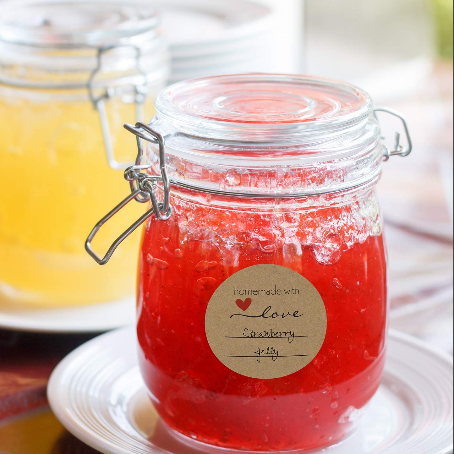 2" Homemade with Love Sticker with Writing Lines / 2" Round Homemade with Love Canning Label / 500 Jar Labels Roll/Made in The USA Homemade With Love With Lines