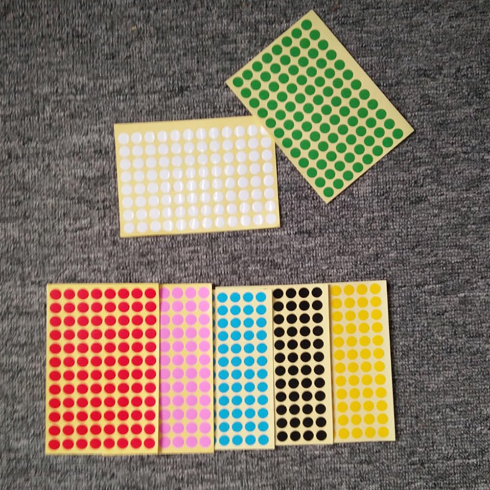 1920 Pcs 10mm Small Round Blank Dot Labels Self Adhesive White Circle Stickers Roller Bottle Top Stickers Bottle Lid Cap Labels for Essential Oil Bottle