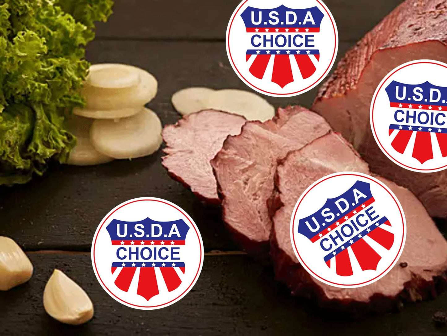 USDA Choice Grade Grocery Store Food Labels 1.5 Inch Prime Stickers Round Meat Food Packaging Labels - USDA Choice Stickers Grade Beef Grocery Store Meat Packaging Sticker 500 Pcs Blue