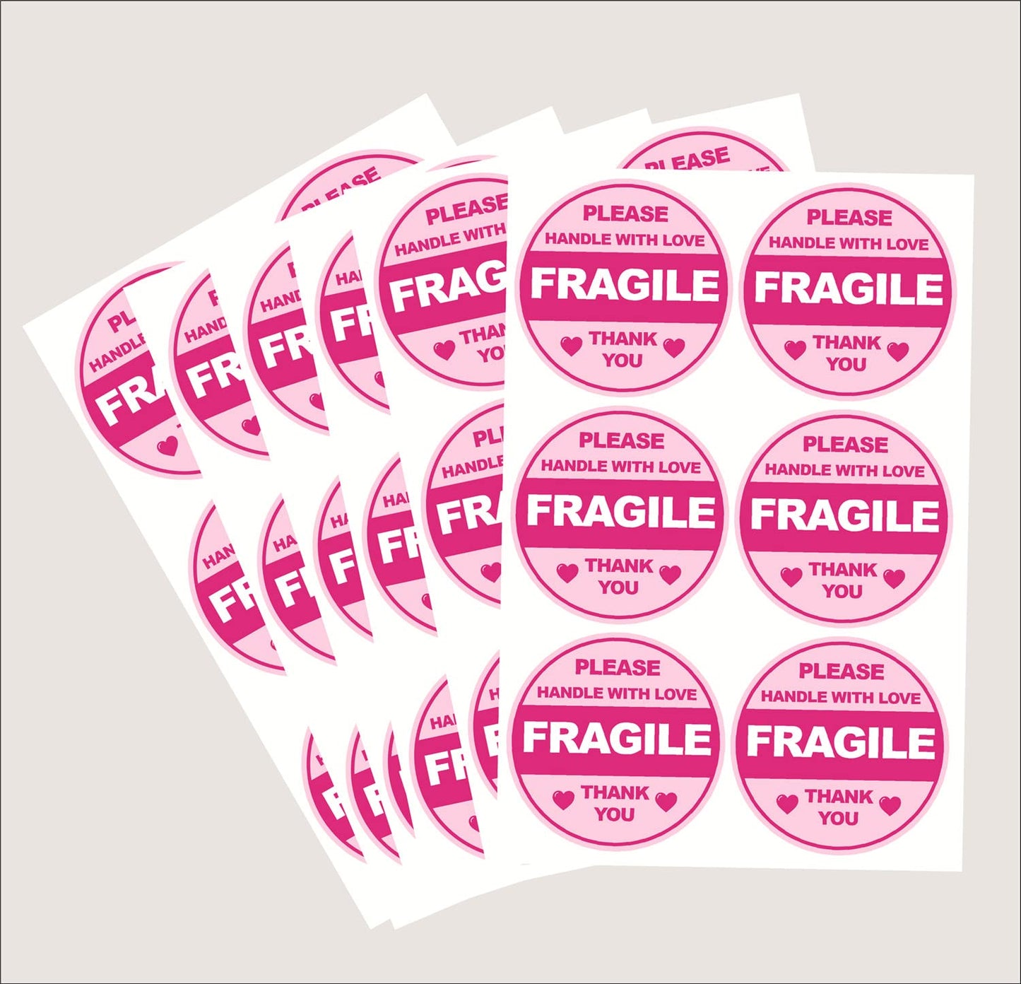 Fragile Sticker for Shipping,2 inch 300pcs Cute Fragile Sticker Handle with Care Thank You Label for Box Shipping