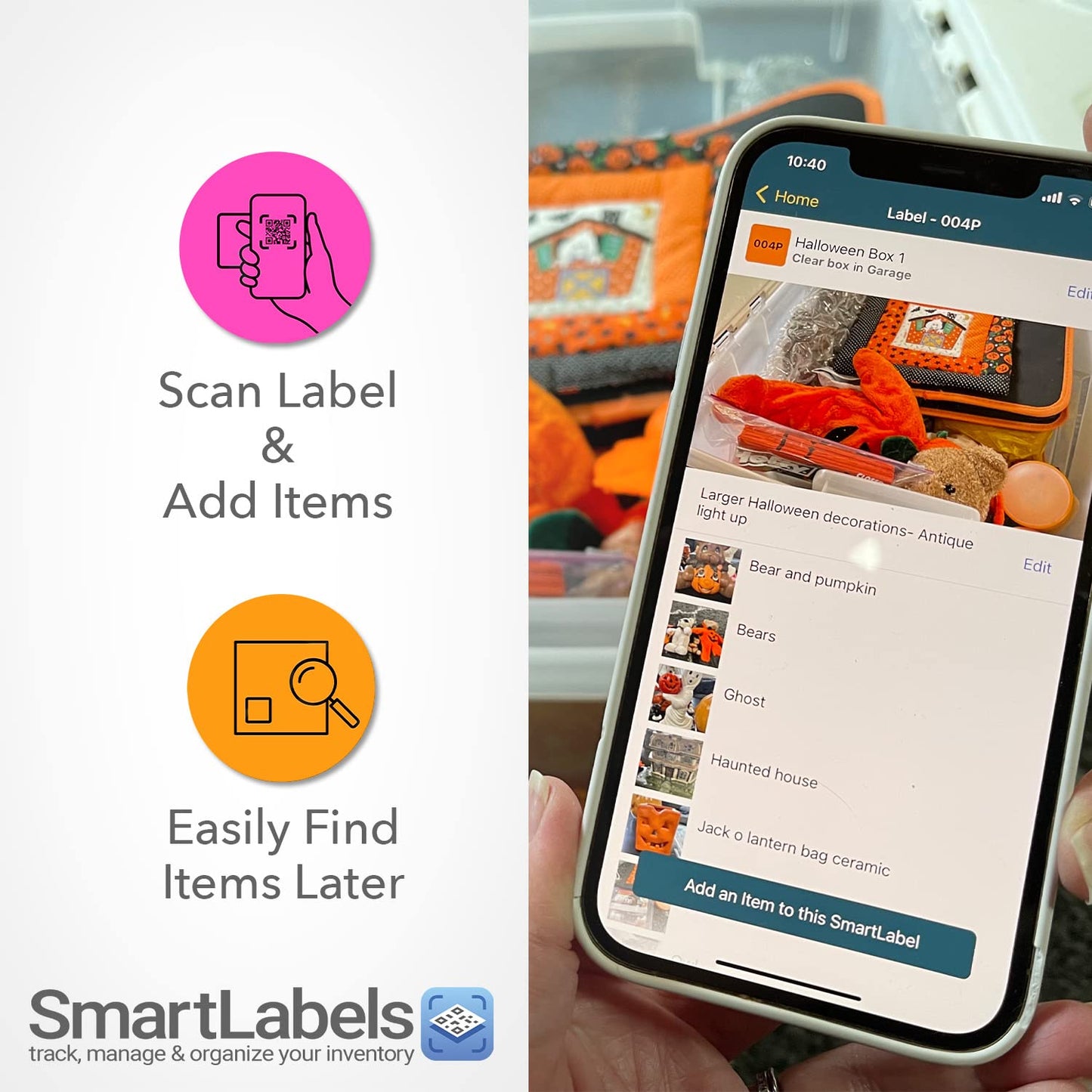 Smart Labels QR Code Stickers Pack of 48 (Modern) Made in USA - QR Code Labels for Storage & Inventory Tracking, Storage Unit Organization, App Stickers for Inventory Organization & Moving Supplies Modern