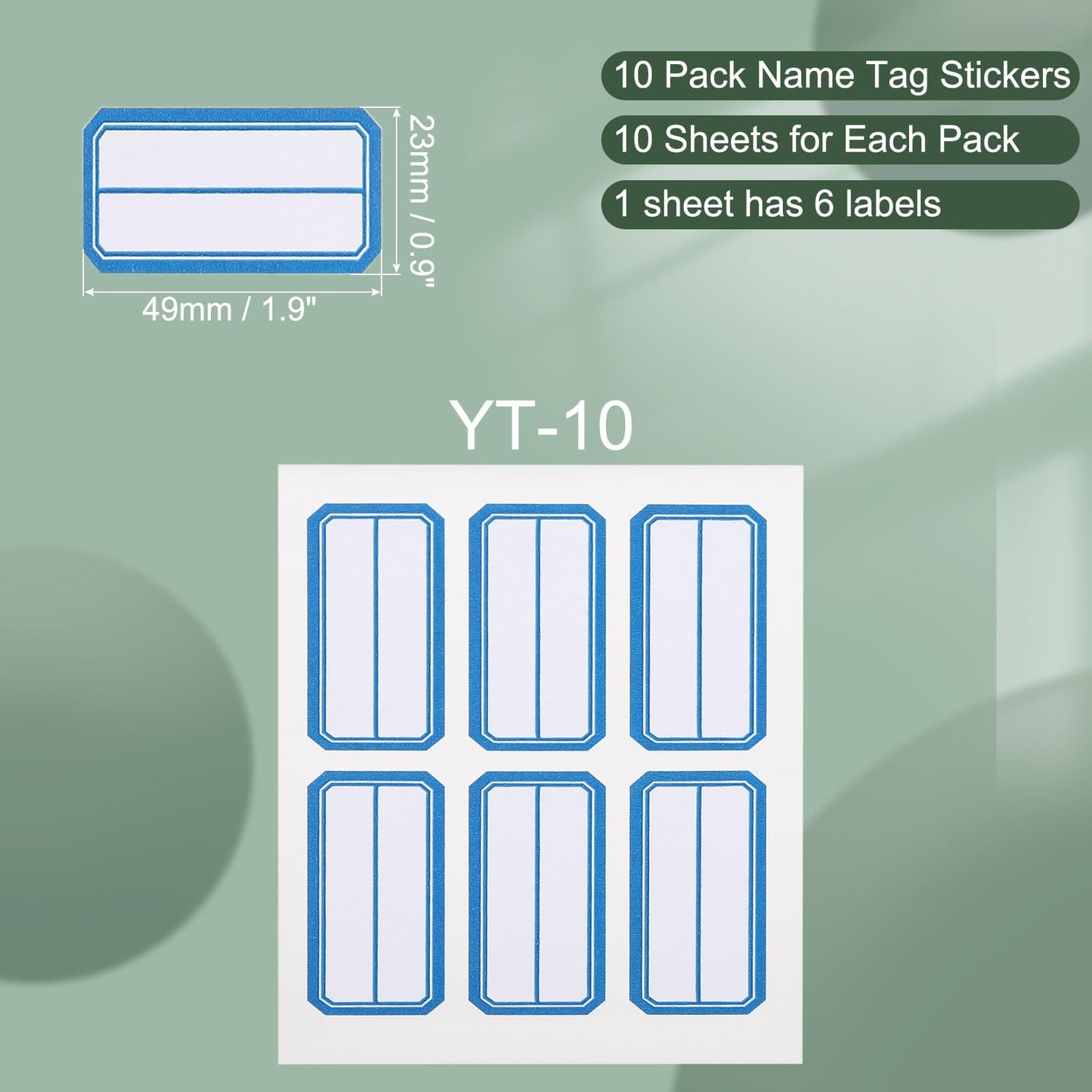 PATIKIL 600 Pcs Name Tag Stickers, Name Labels Stickers Waterproof Adhesive Labels Blank for Stuff-Daycare Supplies Bottle Clothes Fabric Folder Office Camp, 23x49mm, Blue White