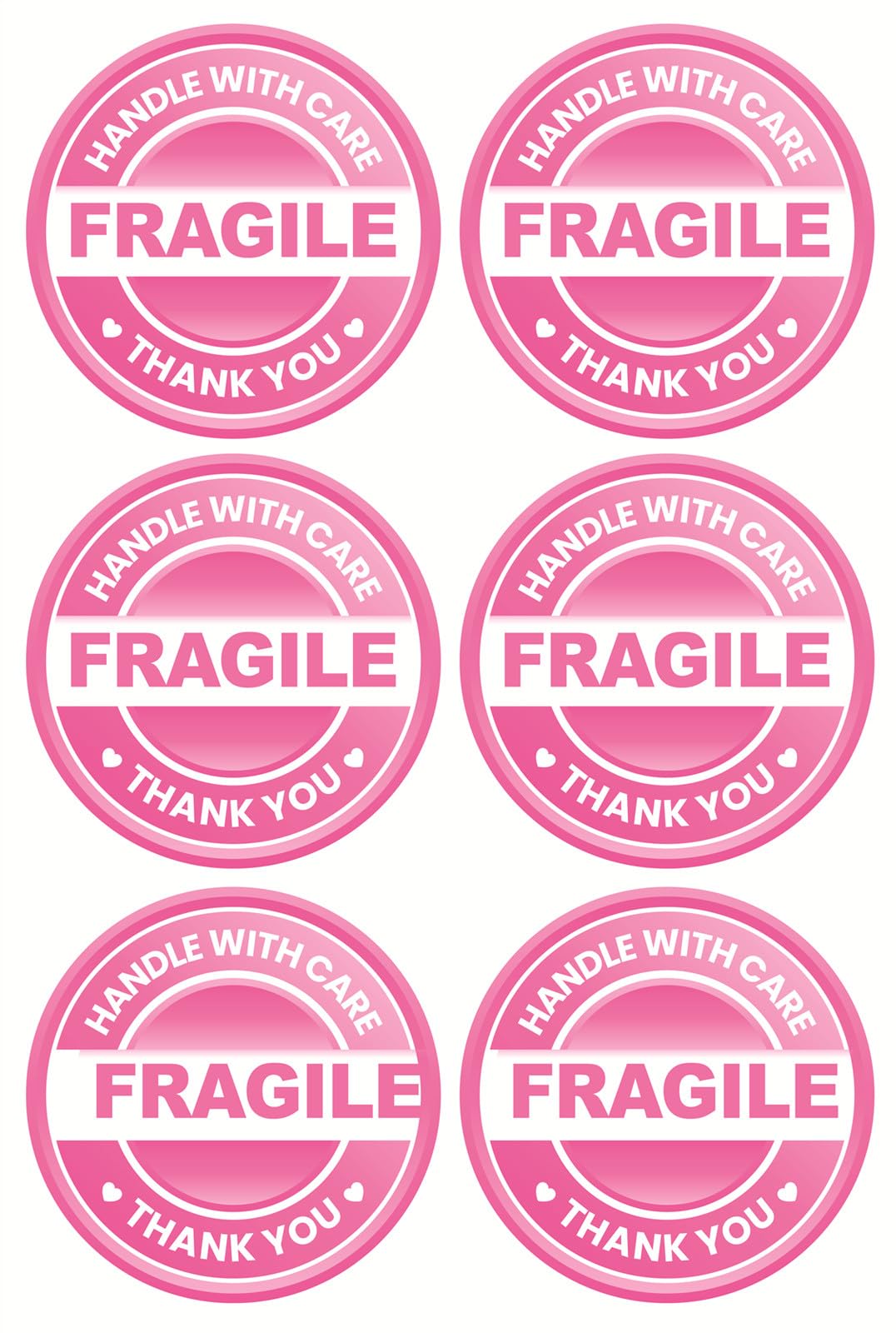 Fragile Sticker,2inch 300pcs Round Fragile Handle with Care Thank You Sticker for Shipping