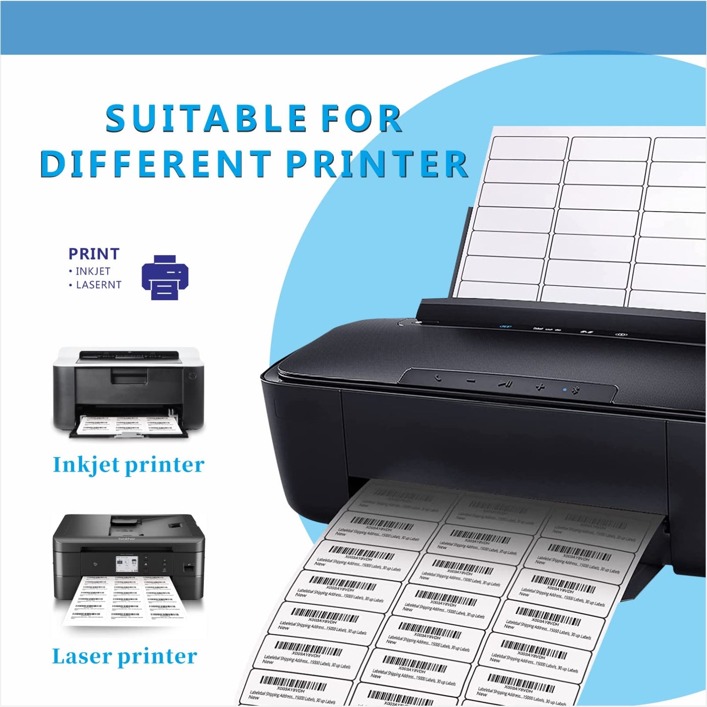 Address Labels, JIQEZNL Premium 1" x 2-5/8" Mailing Labels for Envelopes, 900 Address Label Sticker Paper for Laser/Ink Jet Printer, White Blank Printable Sticker Labels 30 Per Sheet 8.5"×11" 1" x 2-5/8" | 30 Sheets