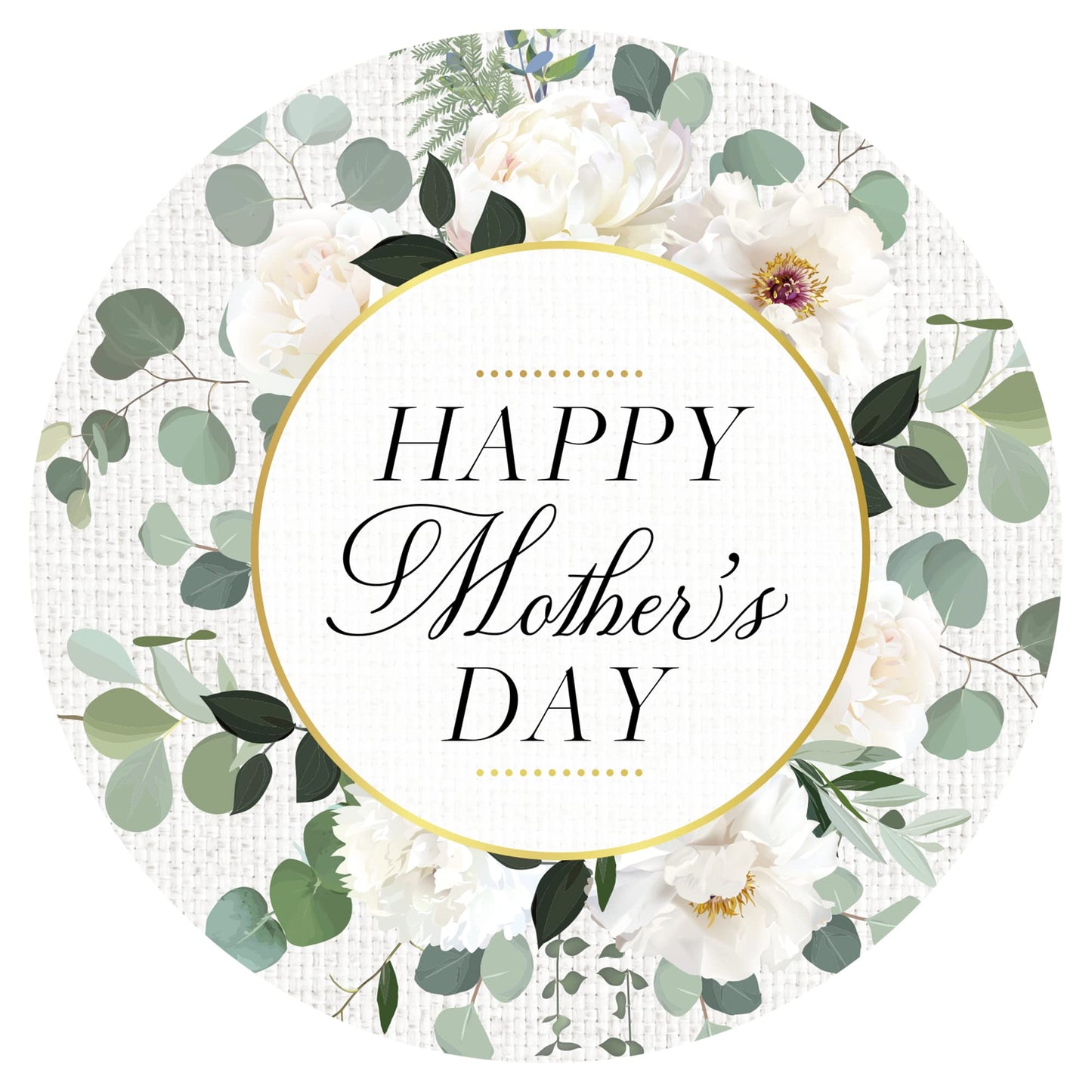 Mobiusea Creation Mothers Day Stickers | 90-Pack Stickers for Mom's Gifts and Mom's Card | 1.4 inch | Gold Foil | Happy Mother's Day Sticker | Greenery Floral Happy Mother's Day Labels