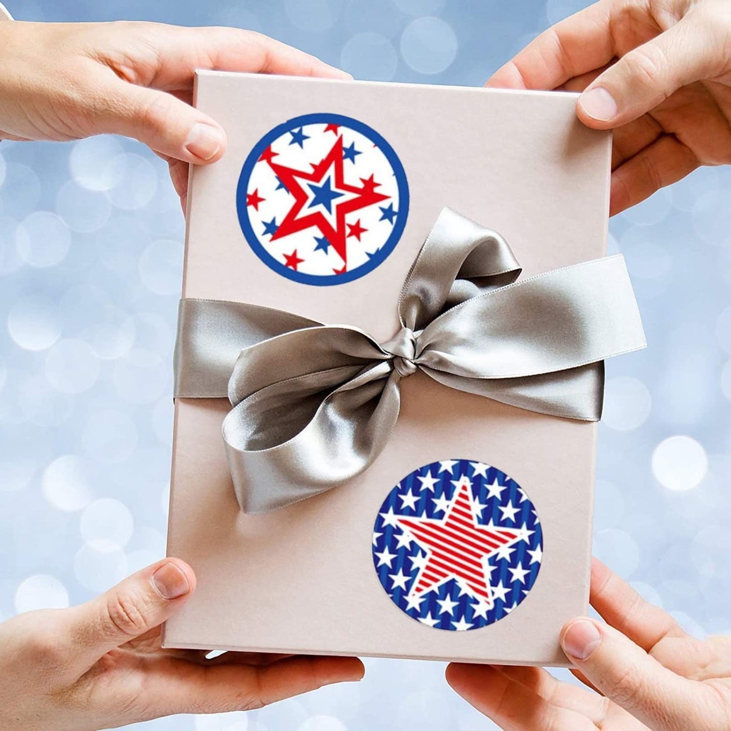 1.5 inches/500 Patriotic Stickers, 8 Designs of American Flag Stickers, 4th of July Stickers for Patriotic Decor Presidents Day Memorial Day Independence Day Labor Day Veterans Day