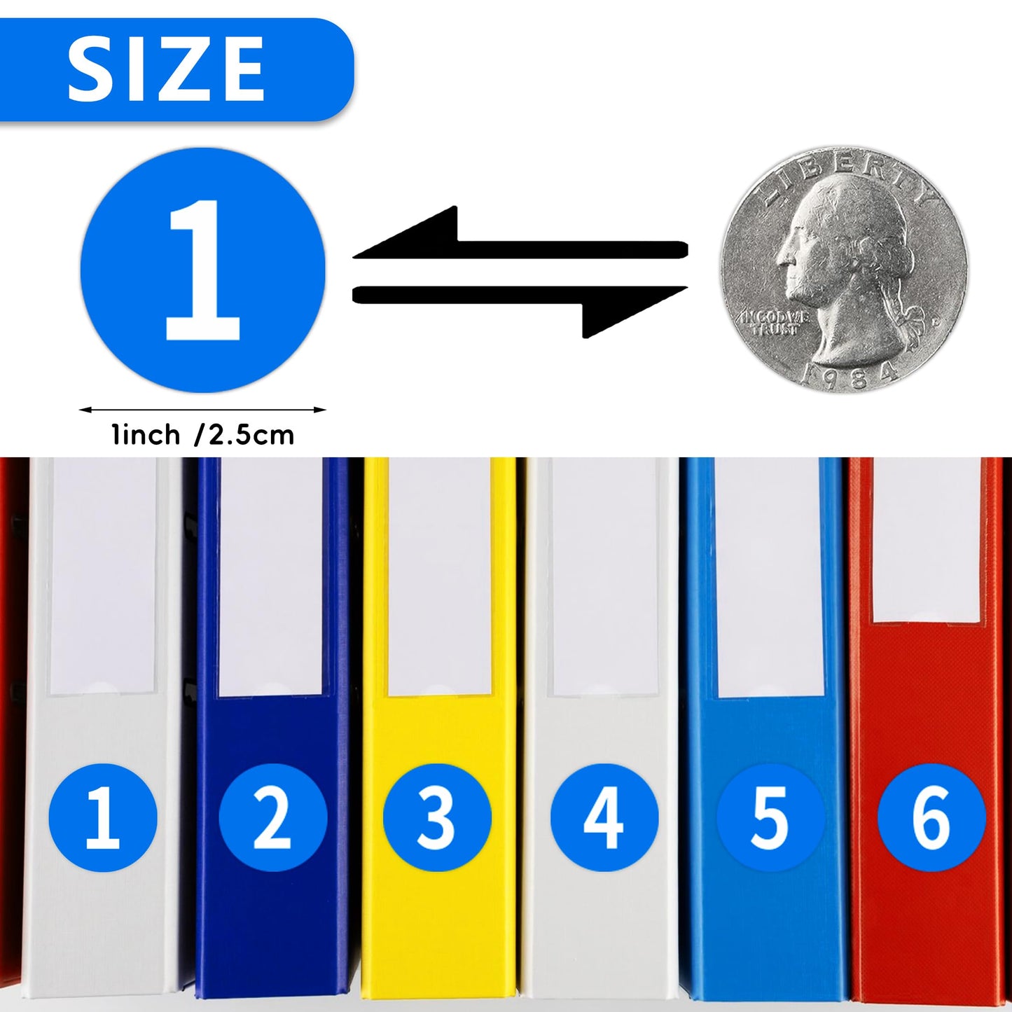 1-25 Consecutive Number Stickers, Small Round Vinyl Number Stickers, Self-Adhesive Anti-Fading Waterproof Label Decals 1 inch for Inventory Storage, Home and Office Classification(Blue) Blue1-25 1IN