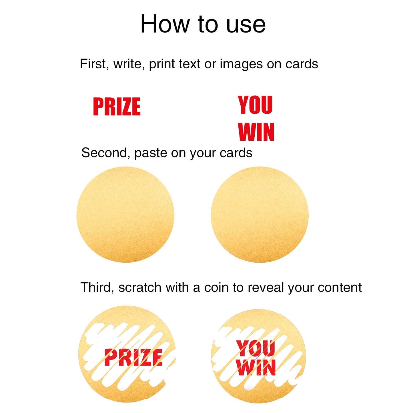 1 Roll 1000 Pieces 1 Inch Round Scratch Off Stickers DIY Stickers for Gender Reveal Reward Programs Scratch Tickets Raffle Ticket Games