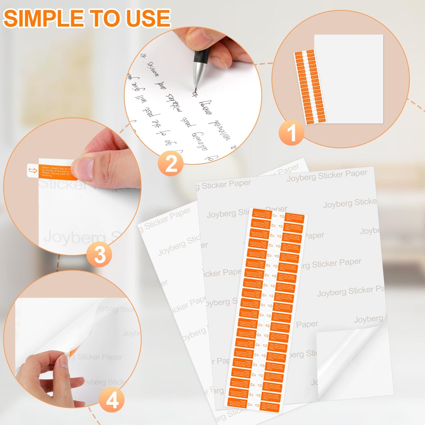 Printable Sticker Paper for Inkjet Printer, 40 Sheets 8.5inchesx11” Matte Sticker Printer Paper Full Sheet Labels, Sticker Paper for Printer Sticker Labels, for Laser/Inkjet Printers, Letter Size 8.5x11"|40 Labels