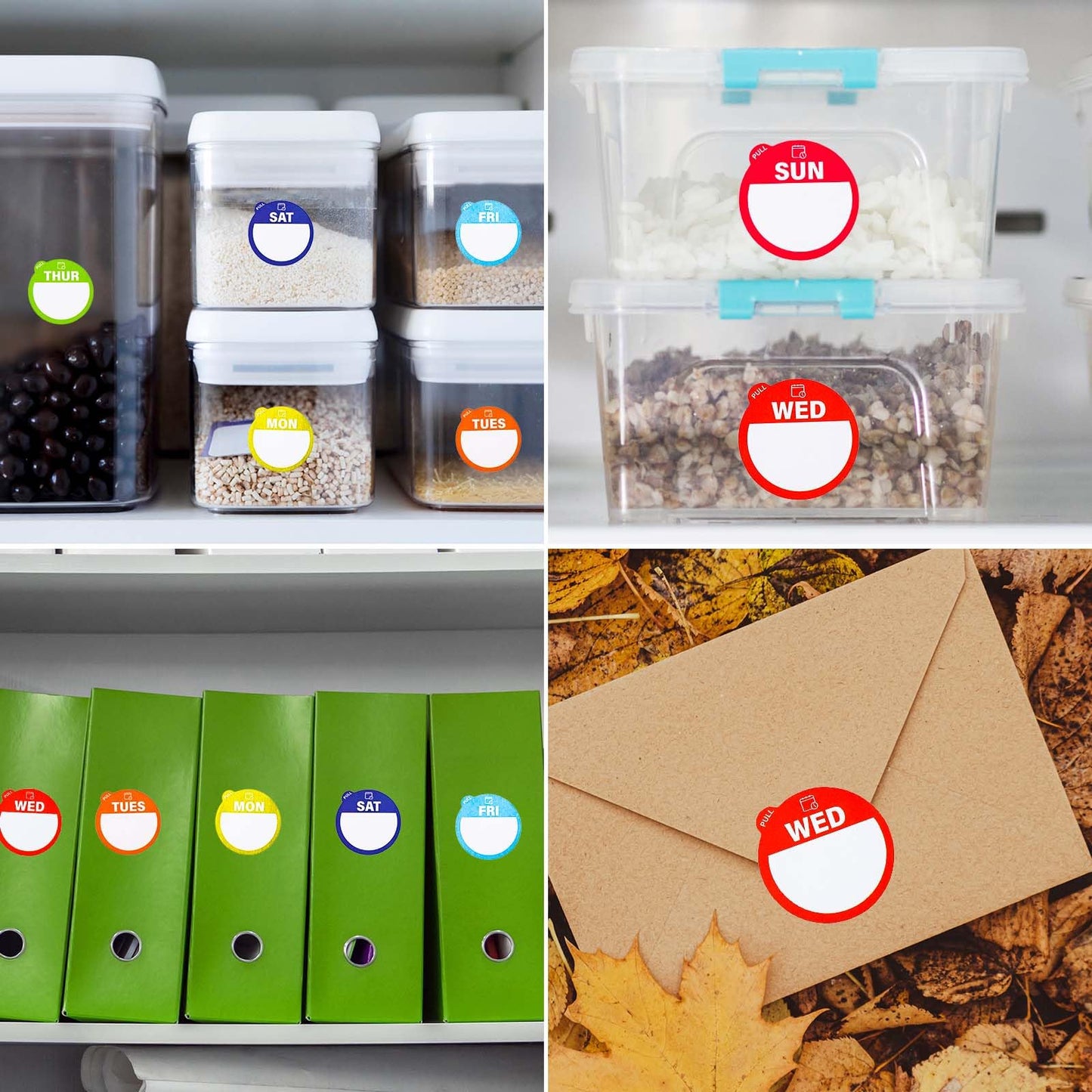 3500pcs Removable Days of The Week Stickers Round, from Monday to Sunday Food Label Weekday Stickers Dissolvable Food Tab Tag Waterproof Expiration Date Decal for Fruit Container Kitchen Restaurant