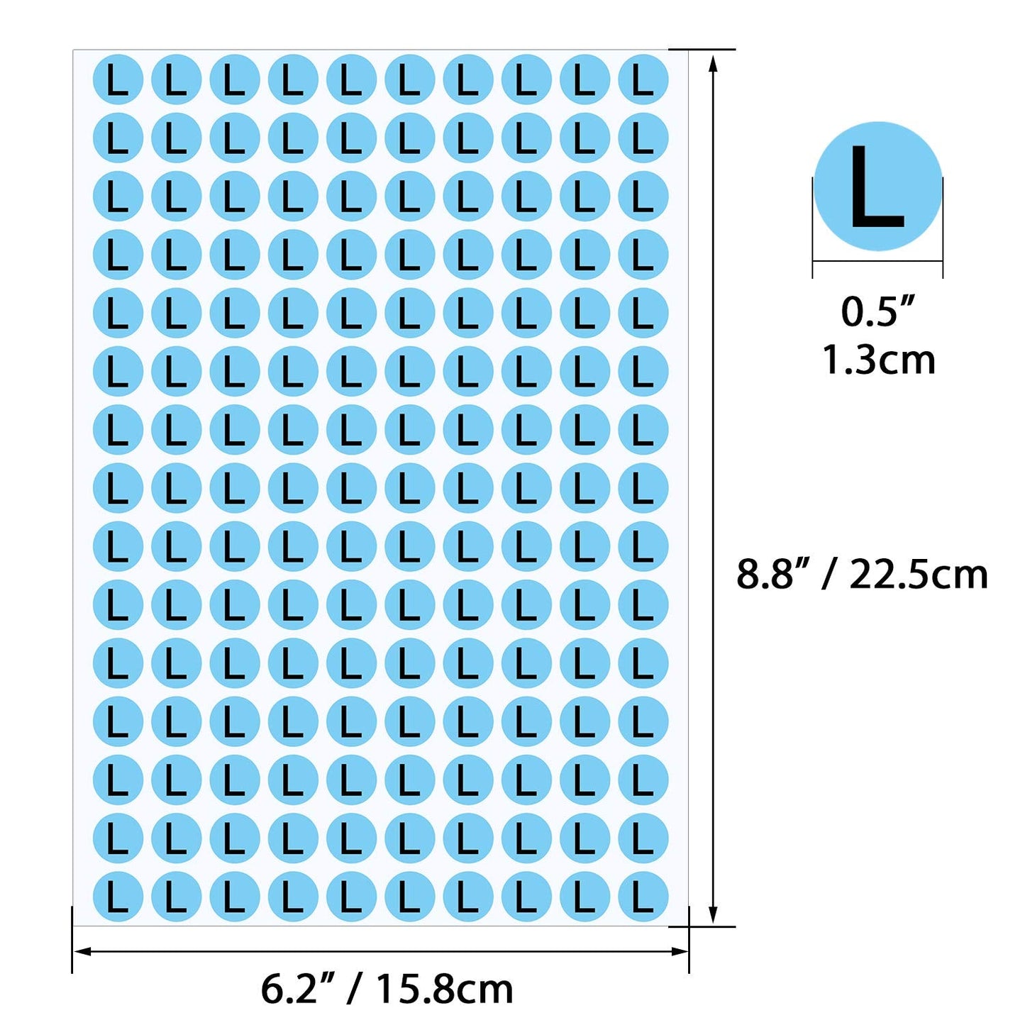 Wisdompro 4200 PCS Clothing Size Stickers, 1/2 inch Round Self Adhesive Apparel Size Labels Stickers for Clothing T Shirt Trousers Skirt Retail, 7 Sizes (XS, S, M, L, XL, XXL, XXXL)