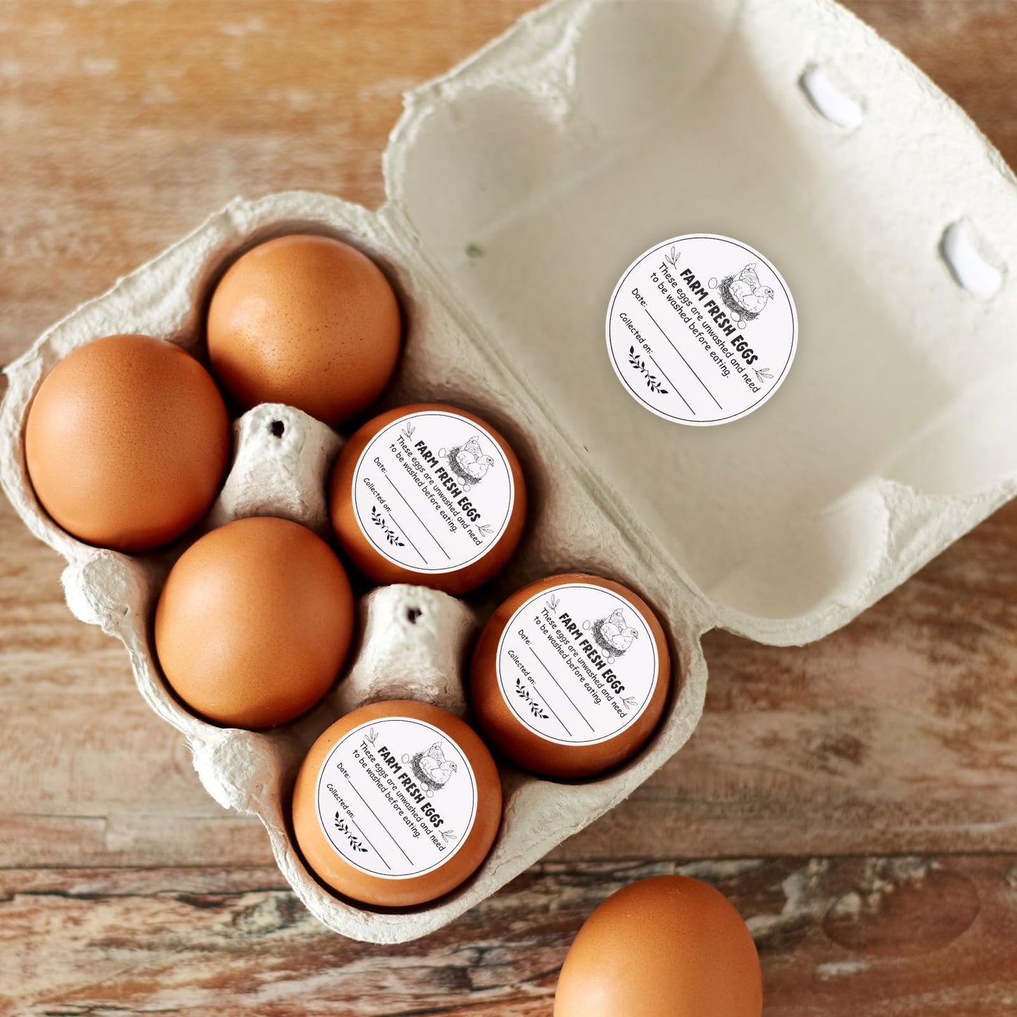 500pcs Farm Fresh Eggs Stickers, 2in Eggs Stickers Round Egg Carton Stickers Labels Self-Adhesive Egg Stamps for Fresh Eggs Chicken Quail Egg Packaging Stickers