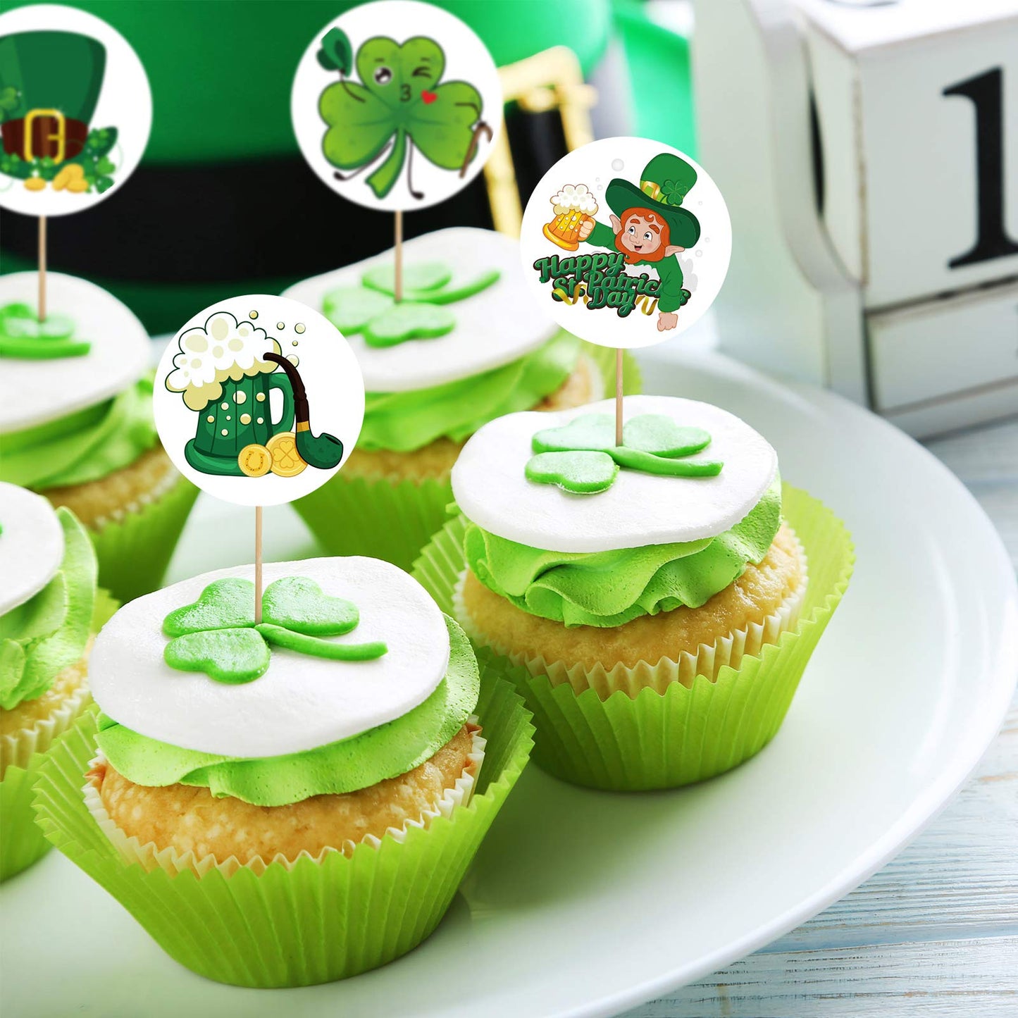 Zonon 600 Pieces St. Patrick Day Stickers Roll Cute Shamrock Leprechaun Beer Gold Coins Labels Teacher Reward Stickers Lucky Irish Decals Seals for Classroom Preschool, 1.5 inches
