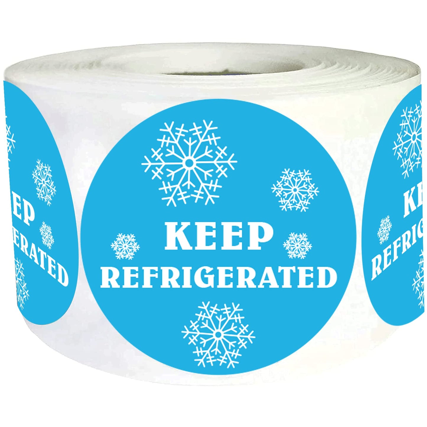 wootile Keep Refrigerated Stickers Waterproof 1.5 Inch Fluorescent Round Dots Blue Keep REFRIGERATED Food Packaging Warning Labels for Pharmacy, Drug Stores,Warning Labels,Health clinics 500Pcs
