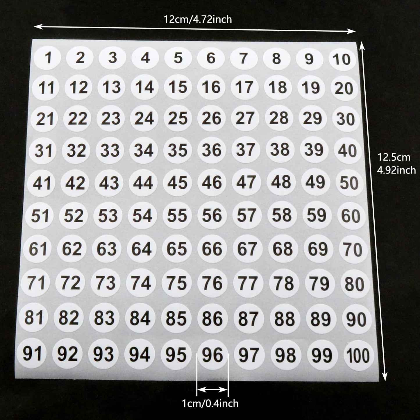Number Stickers LUORNG 20 Sheets 0.4" 1 to 200 Digital Sticker Circular Self Adhesive Labels Black on White (10 Sheets 1 to 100 and 10 Sheets 101 to 200)