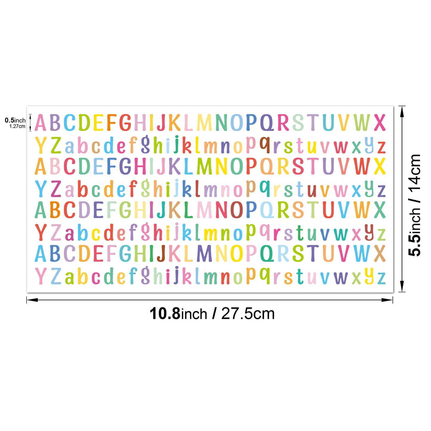 3120 PCS 15 Sheets Small Letter Stickers Mix-Colors 0.5in Vinyl Self-Adhesive Alphabet Stickers1/2 Half in for Mailbox, Window, DIY