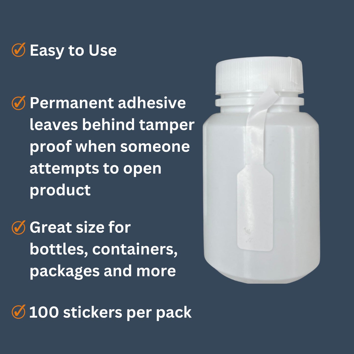 Tamper Evident Stickers 0.5" x 5.5" Security Stickers, Tamper Proof Stickers, 100 Tamper Evident Labels per Pack, Tamper Tape as Tamper Proof Labels, Tamper Seal Sticker