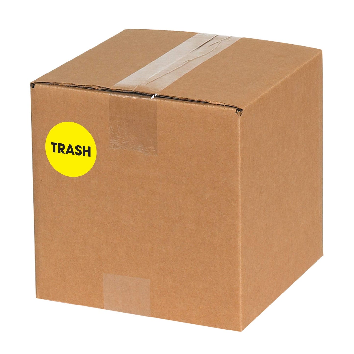 Discount Tag & Label 'Trash' Labels/Stickers, 2' Circle, Fluorescent Yellow, 500 Labels Per Roll (1 Roll)