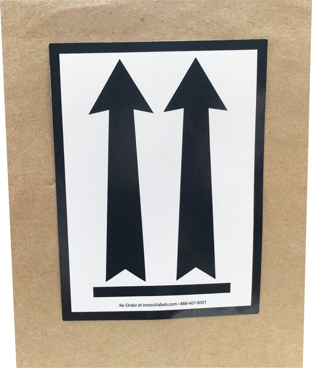 Air Specialty Black Arrows Up Labels 3 x 4 Inch 500 Adhesive Stickers