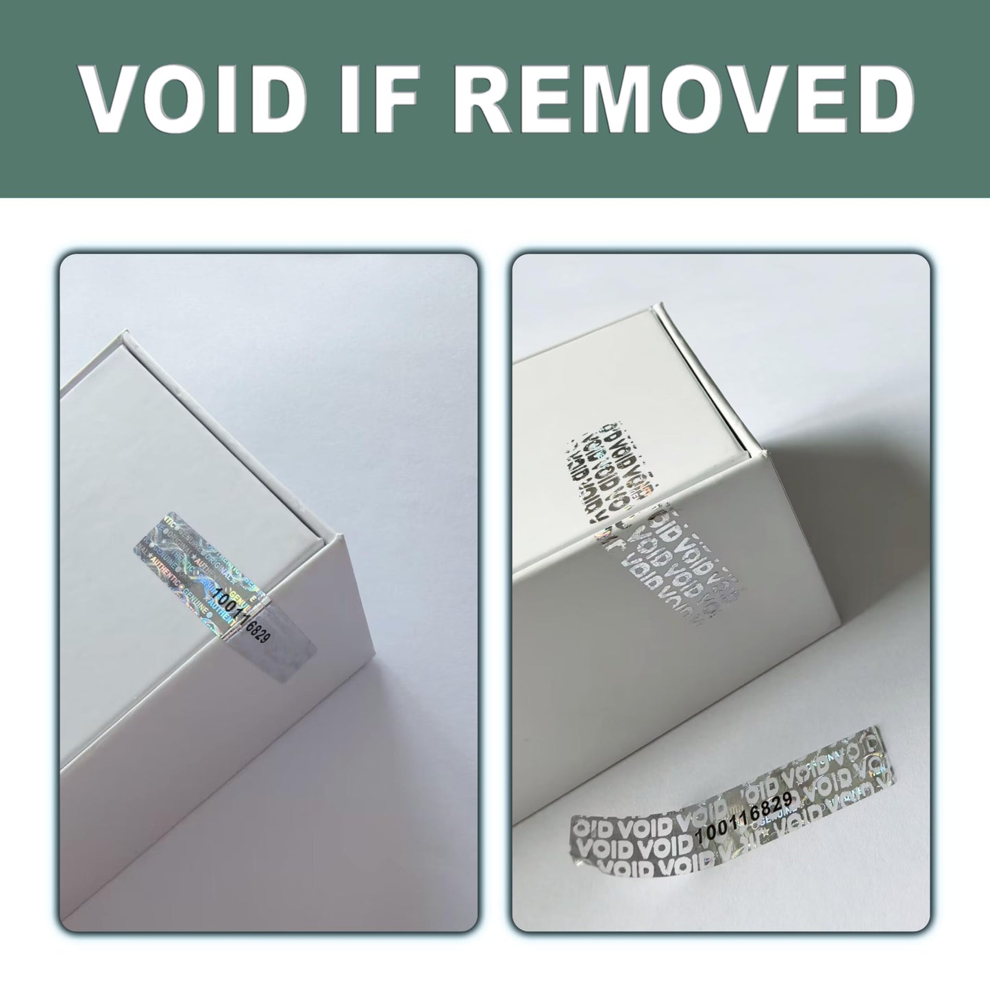 360 pcs Tamper Proof Hologram Stickers High Security Tamper Evident Seal Warranty Void Original Genuine Authentic Holographic Labels/Stickers w/Unique Sequential Serial Numbering(Silver) Silver5x1cm 360 pcs