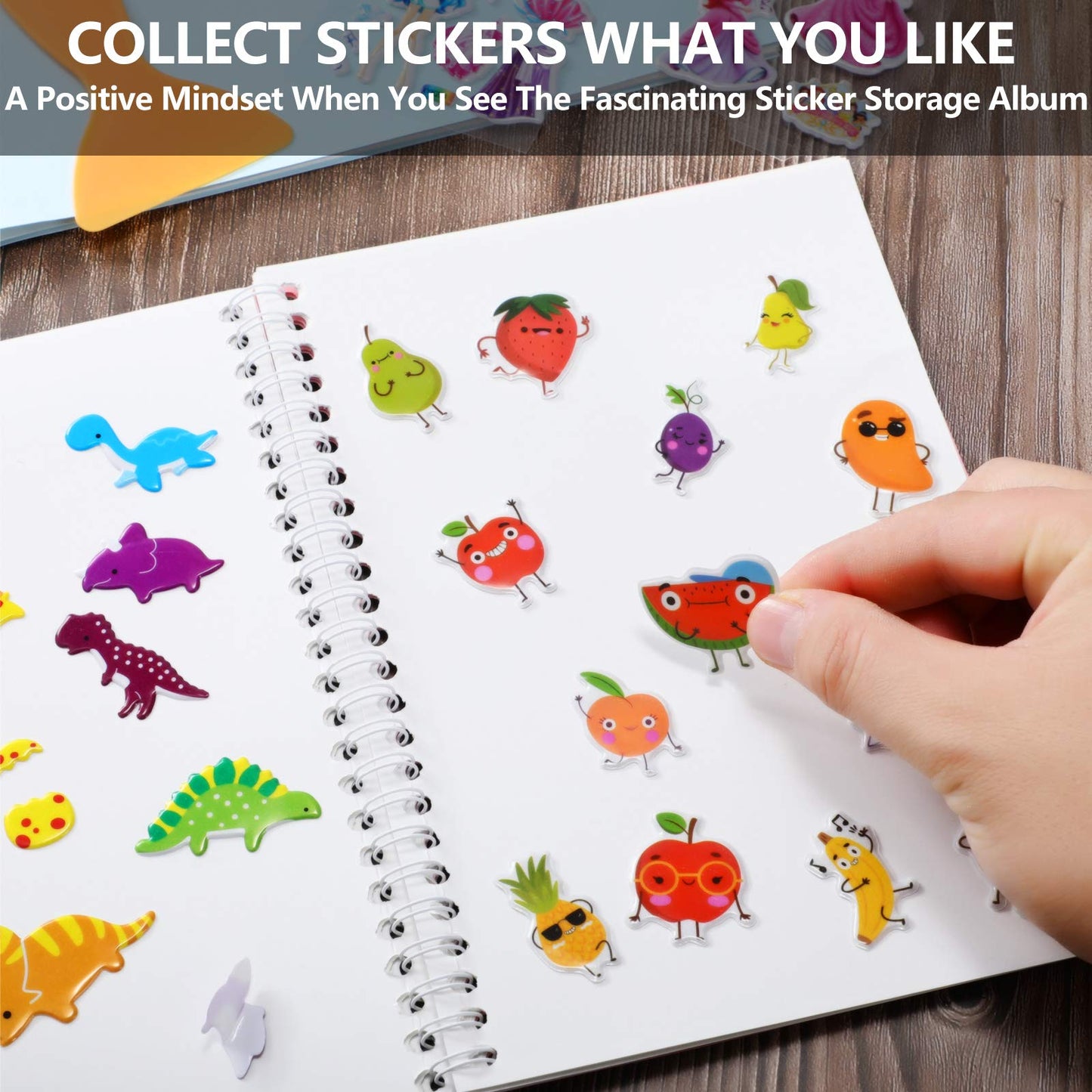 Zonon 2 Pcs Sticker Book Collecting Albums Reusable Sticker Collecting Books 8.3 x 5.8 Inches Blank Keeper Accessories Labels with a Plastic Spatula(Minimalist) Minimalist