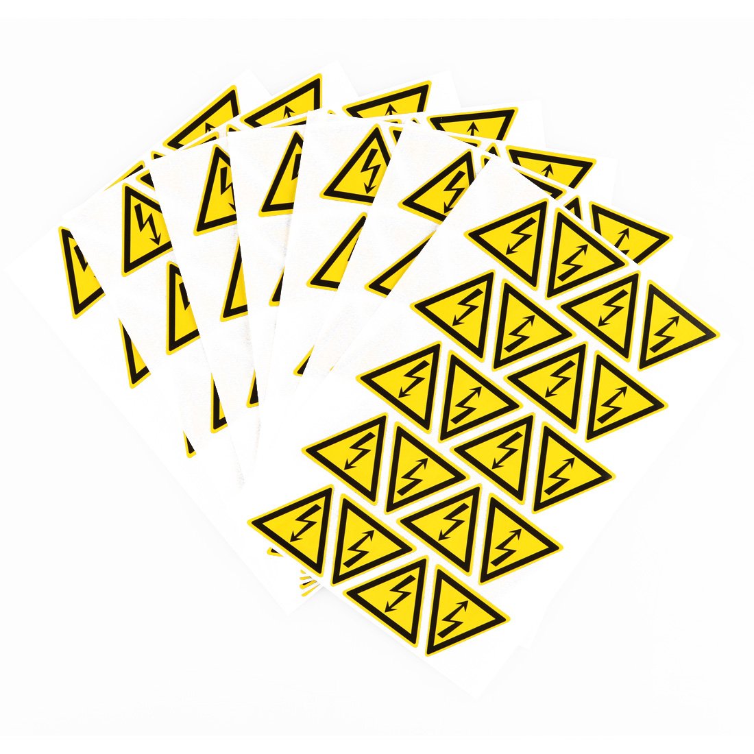 100pcs 1" (25mm) High Voltage Warning Labels Caution Risk Shock Danger Electric Hazard Stickers