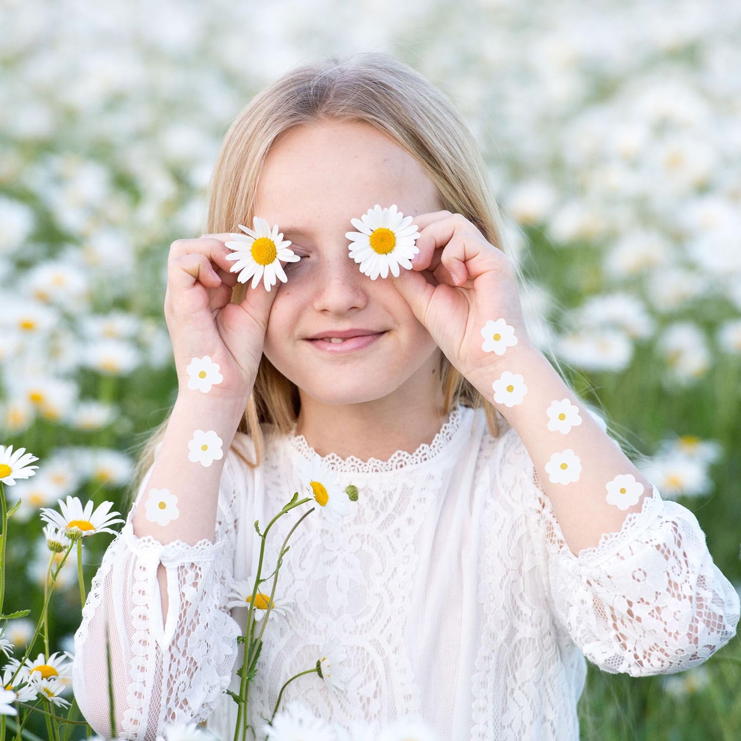Whaline 480Pcs Boho Groovy Stickers Daisy Flower Decal Stickers Floral Self-Adhesive Label Stickers for DIY Crafts Scrapbooking School Teacher Students Rewards, 12 Design
