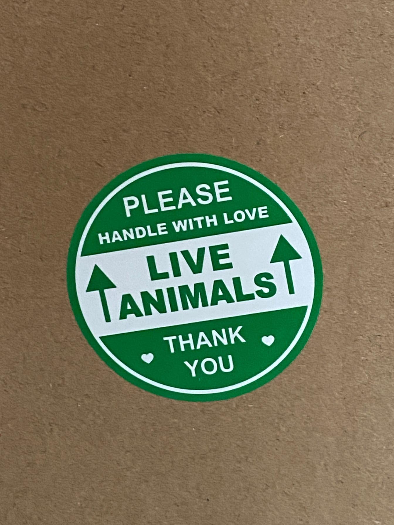 2 inch 300 PCS Green Live Animals Handle with Love Labels Stickers Shipping Mailing Cartons Envelops Adhesive Labels