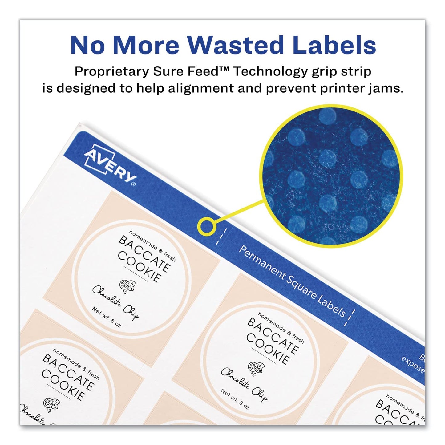 Avery 22805 Square Permanent Labels, 1-1/2-Inch x1-1/2-Inch, 600/PK, WE