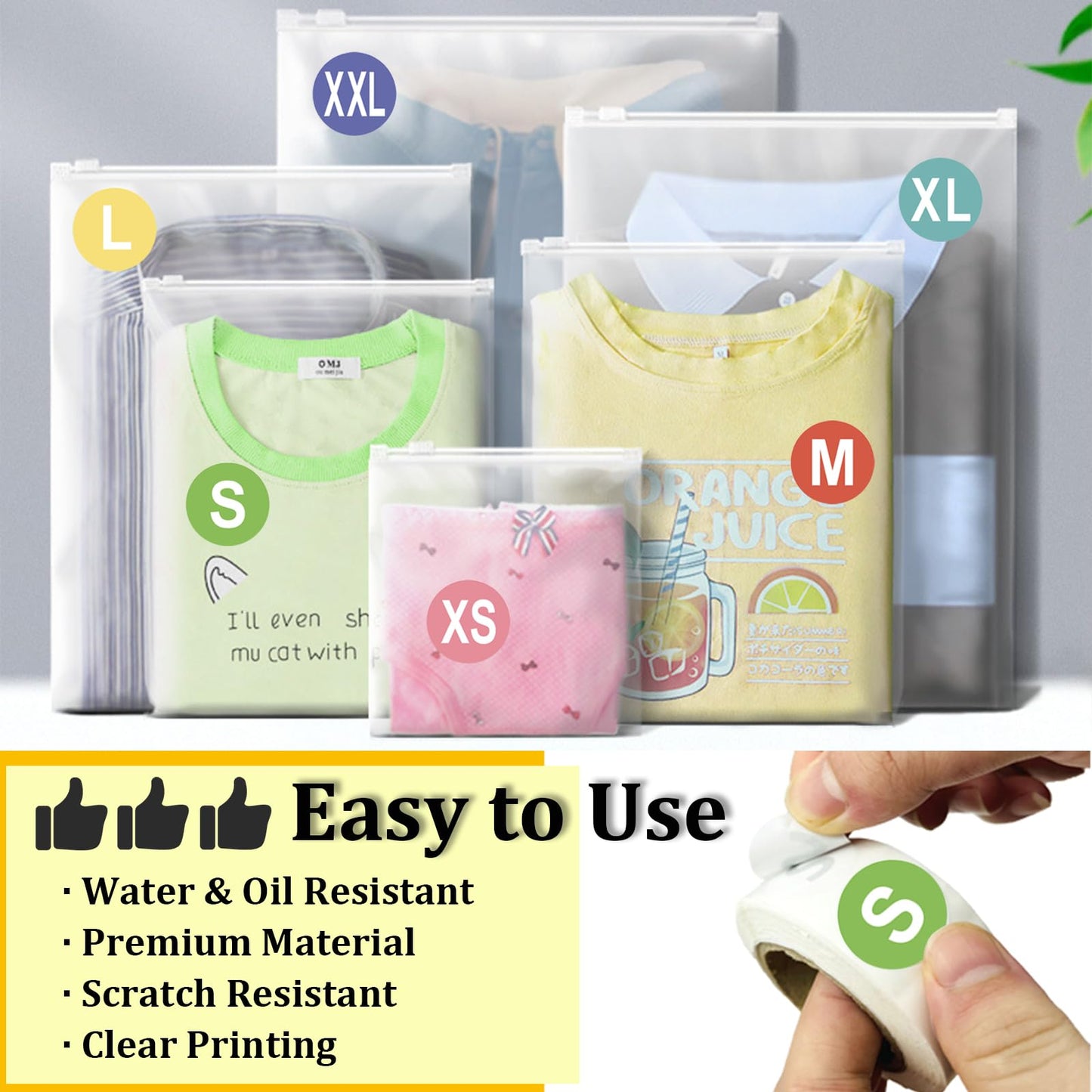 1 Inch Clothing Size Stickers Business Labels - Atiger 3500 PCS Colorful Coded Round Self Adhesive Size Stickers for Clothing T Shirts Trousers Skirt Retail, 7 Sizes (XS, S, M, L, XL, XXL, XXXL)